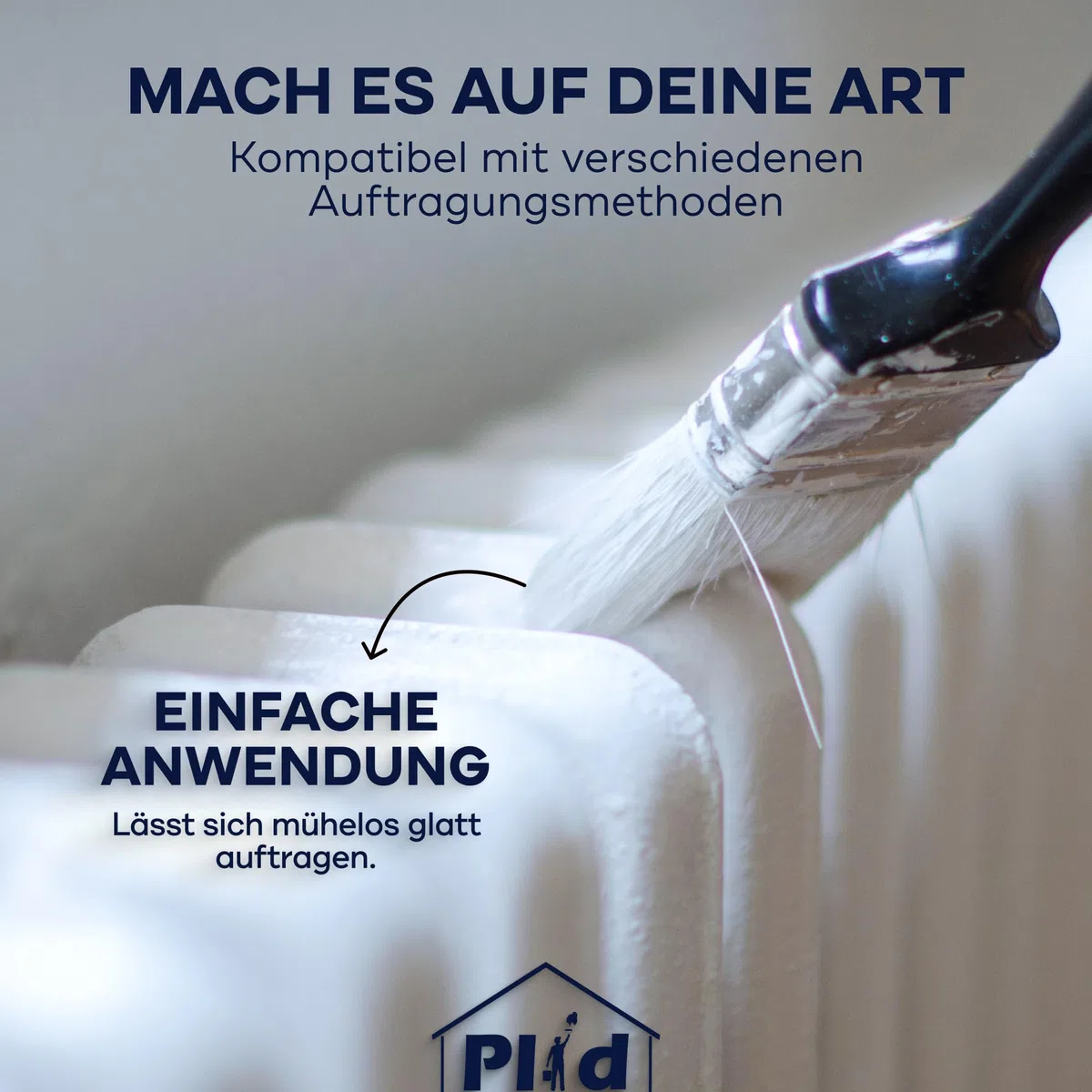 Plid® Heizkörperlack lösemittelhaltig Thermolack Metalllack Heizkörperfarbe Lack Farbe für heizkörperverkleidung schnelltrocknend 2in1 hitzebeständig 80 grad Glänzend Weiß2,25l