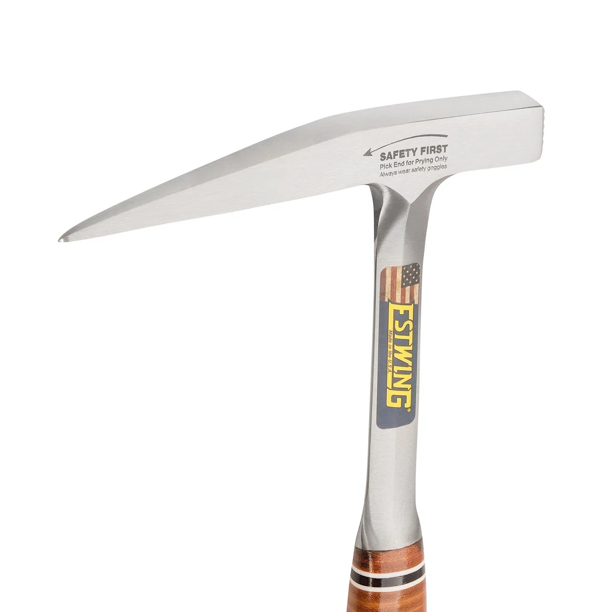 Estwing E13P Pickhammer, spitzer Kopf, Ledergriff, robust, 370 g