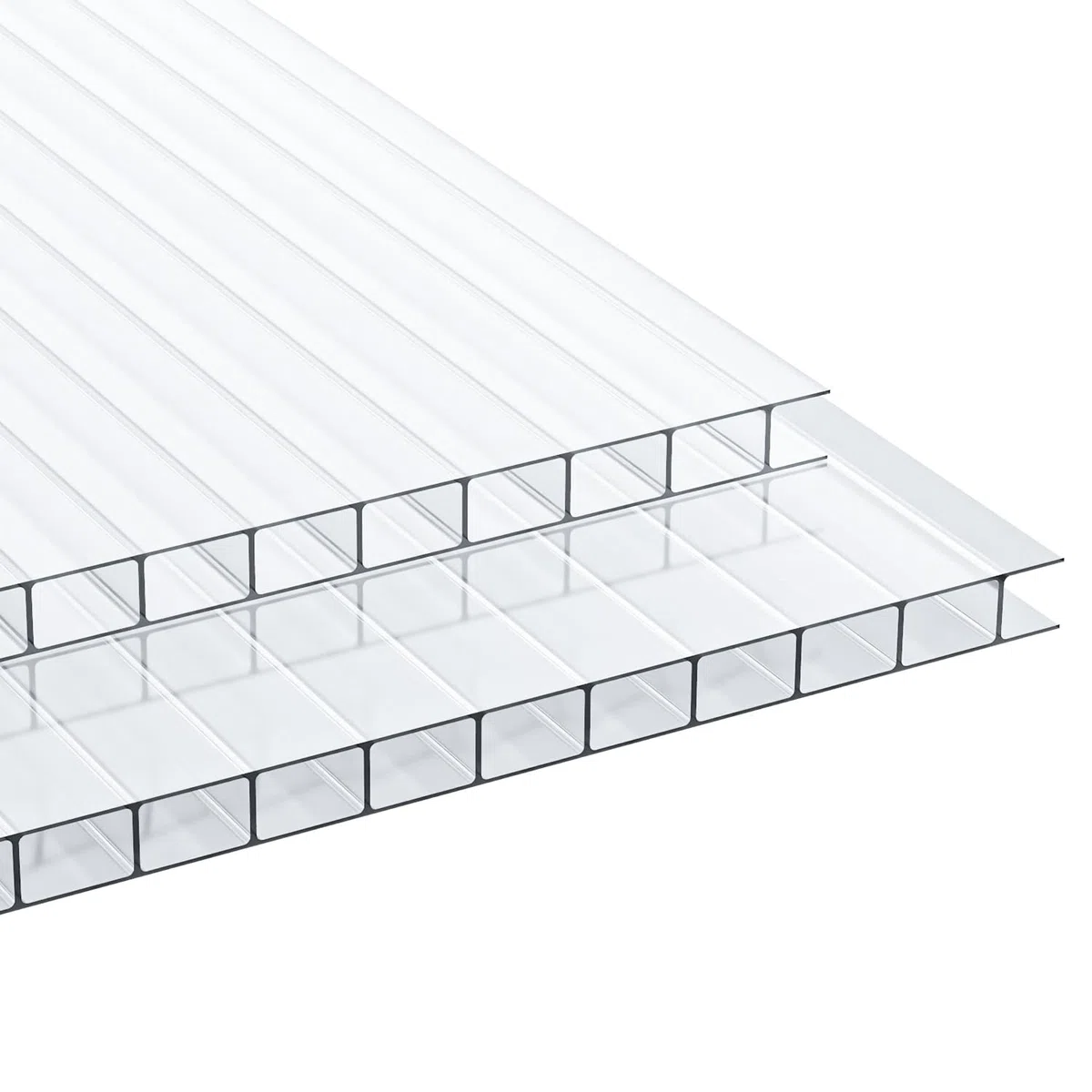 10x Polycarbonat Hohlkammerstegplatten 8mm, 60.5 x 121 cm Zuschneidbarer, Gewächshausplatten UV-beständigen für Gewächshaus Gartenbau Treibhaus Ersatzplatten