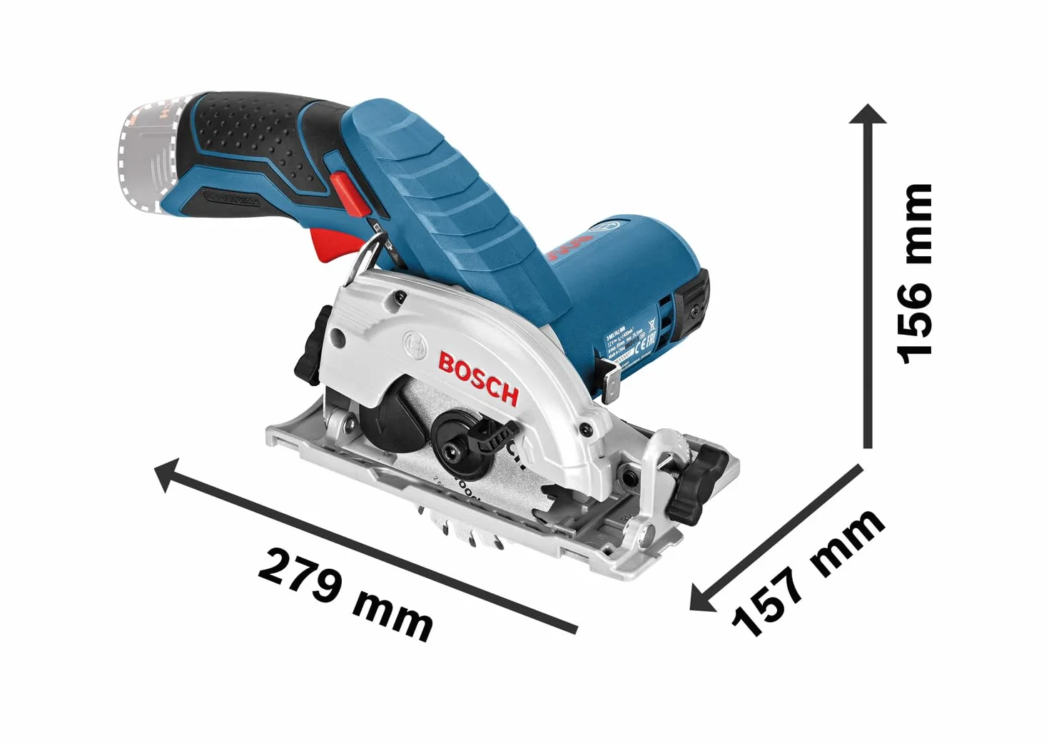 Bosch Professional 12V System Akku Kreissäge GKS 12V-26 (Sägeblatt-Ø: 85mm, inkl. 2x 3.0Ah Akku, Schnellladegerät GAL 12V-40, Einlage, L-BOXX)