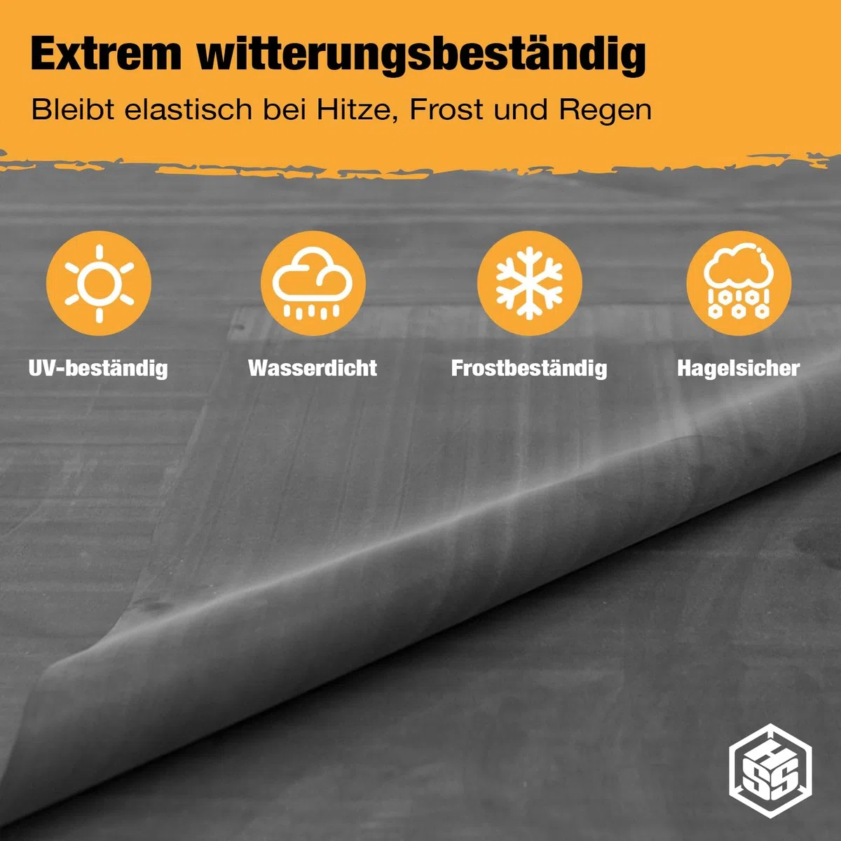 EPDM Folie Sparset – Komplette Dachabdichtung inkl. Flächenkleber & Kurzflorwalze – 1,2 mm EPDM Dachfolie für Gartenhaus, Carport, Garage & mehr – UV-beständig & Wasserdicht – 3,55m x 8,5m