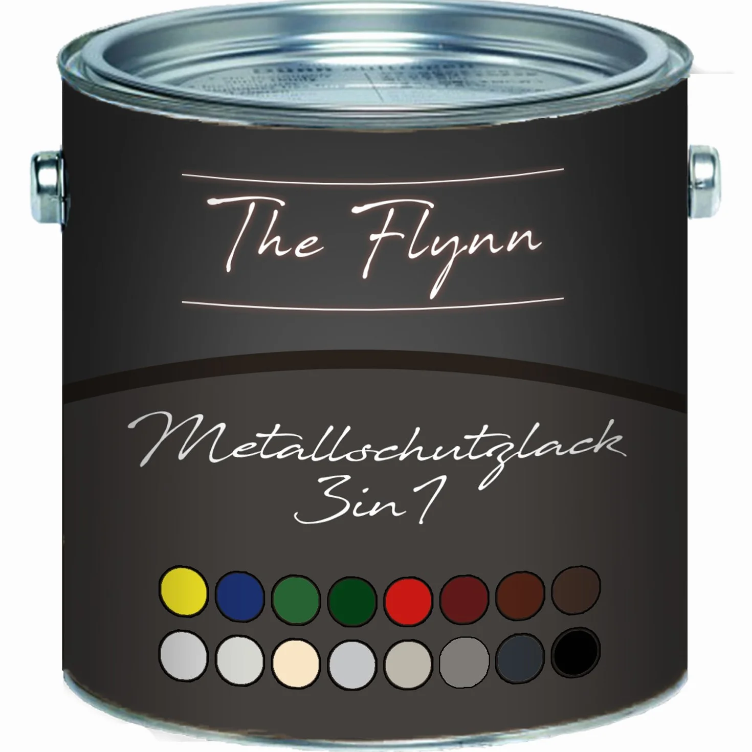 Metallschutzfarbe 3 in 1 hochwertiger 3-in-1 Metallschutzlack Lack für Metall Eisen Aluminium Zink Stahl Rostschutz Grundierung Deckanstrich in einem (2,5 L, Steingrau (RAL 7030))