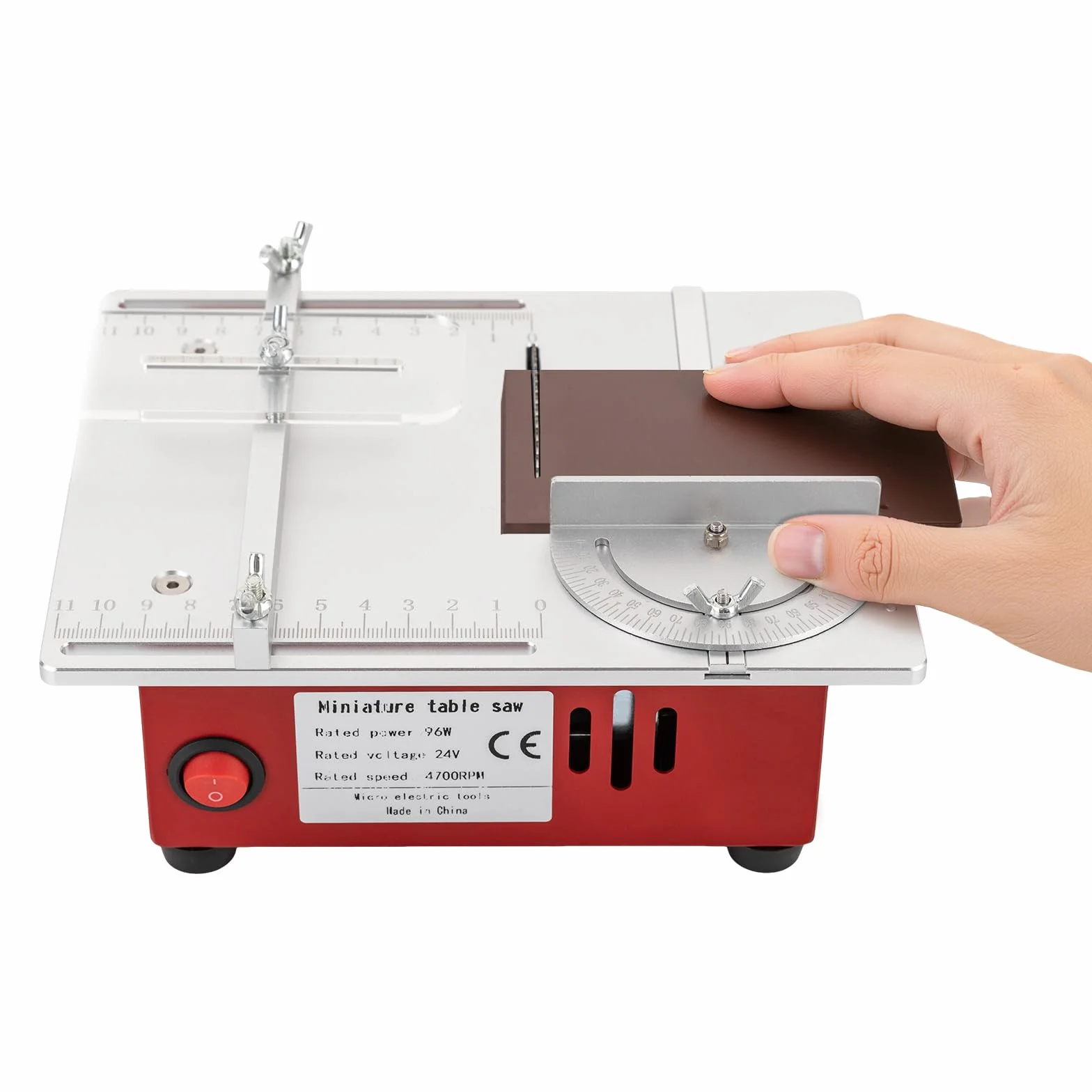 Mini Tischsäge, Tischkreissäge 96W, Präzisions Tischkreissäge, 9500RPM Einstellbarer Tischsäge, Kleine Multifunktionale Schneidemaschine, Elektrische Desktop Säge mit Staubrohr, für Holzbearbeitung