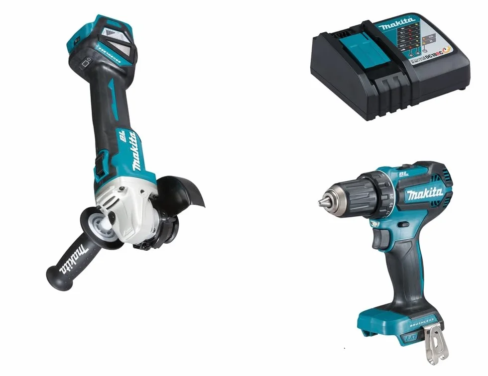 Makita DLX3179TX1 Akku-Kombo-Kit 18V (DDF485 + DHR171 + DGA511) / 5,0 Ah, 2 Akkus + Ladegerät in Transporttasche