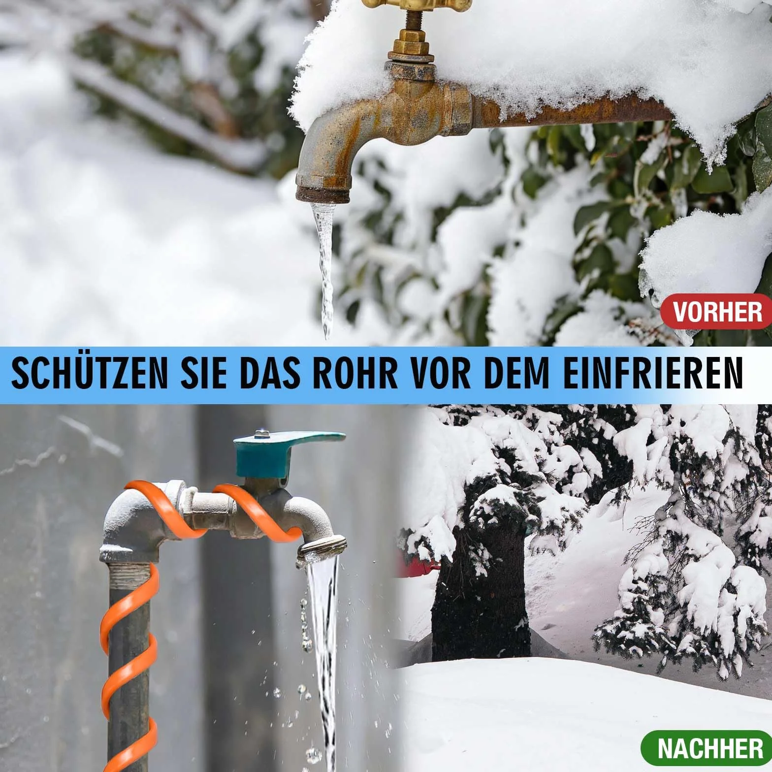 Frostschutz Heizkabel mit Thermostat 2M Selbstregulierende Wärmekabel für Wasserleitung Pflanzen Dachrinnen