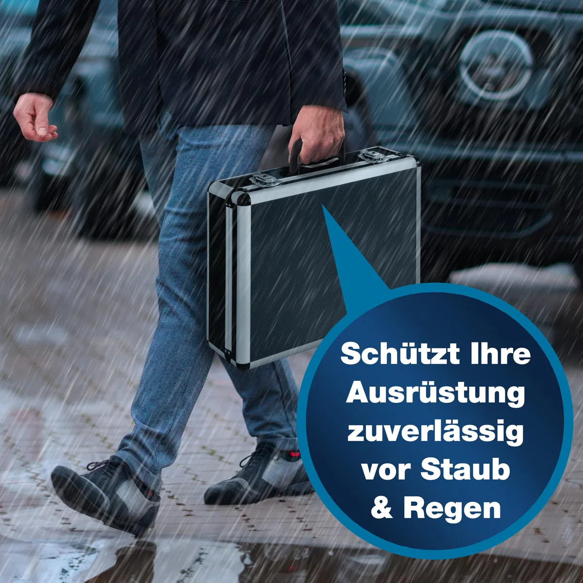 PeakTech P 7305 Universalkoffer – abschließbarer Universal-Transportkoffer mit Würfelschaumstoff – tragbarer Fotokoffer – robuster Koffer mit Schutz vor Regen und Staub – Groß (405 x 330 x 150 mm)