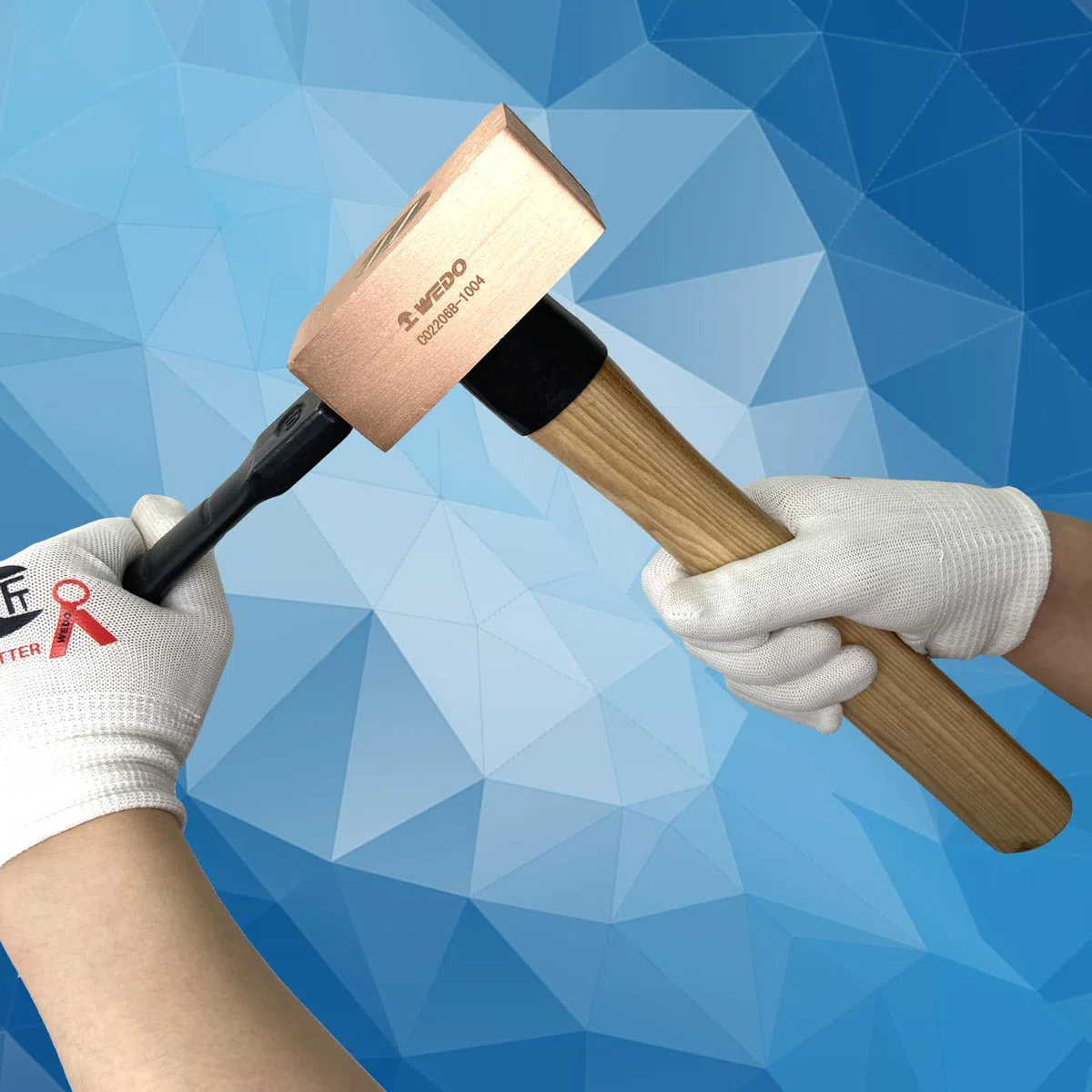 WEDO Kupferhammer,Schlosser-Hammer mit Holzgriff,500g Kupfer Fäustel,Länge 300mm,Trockenbauhammer,Stemmhammer,Abbruchhammer,Robuster Stiel,langlebig,Korrosionsschutz Vorschlaghammer