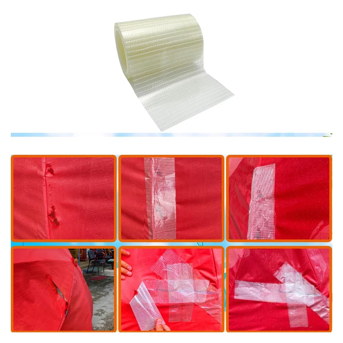 Zelt Reparaturband 39/16/29Tape-Reparaturband, 5/6 Zoll breit, Canvas-Gewebe-Reparaturband for Planen, Zelte, Bootsabdeckungen, Segelreparatur(12cmx5m)