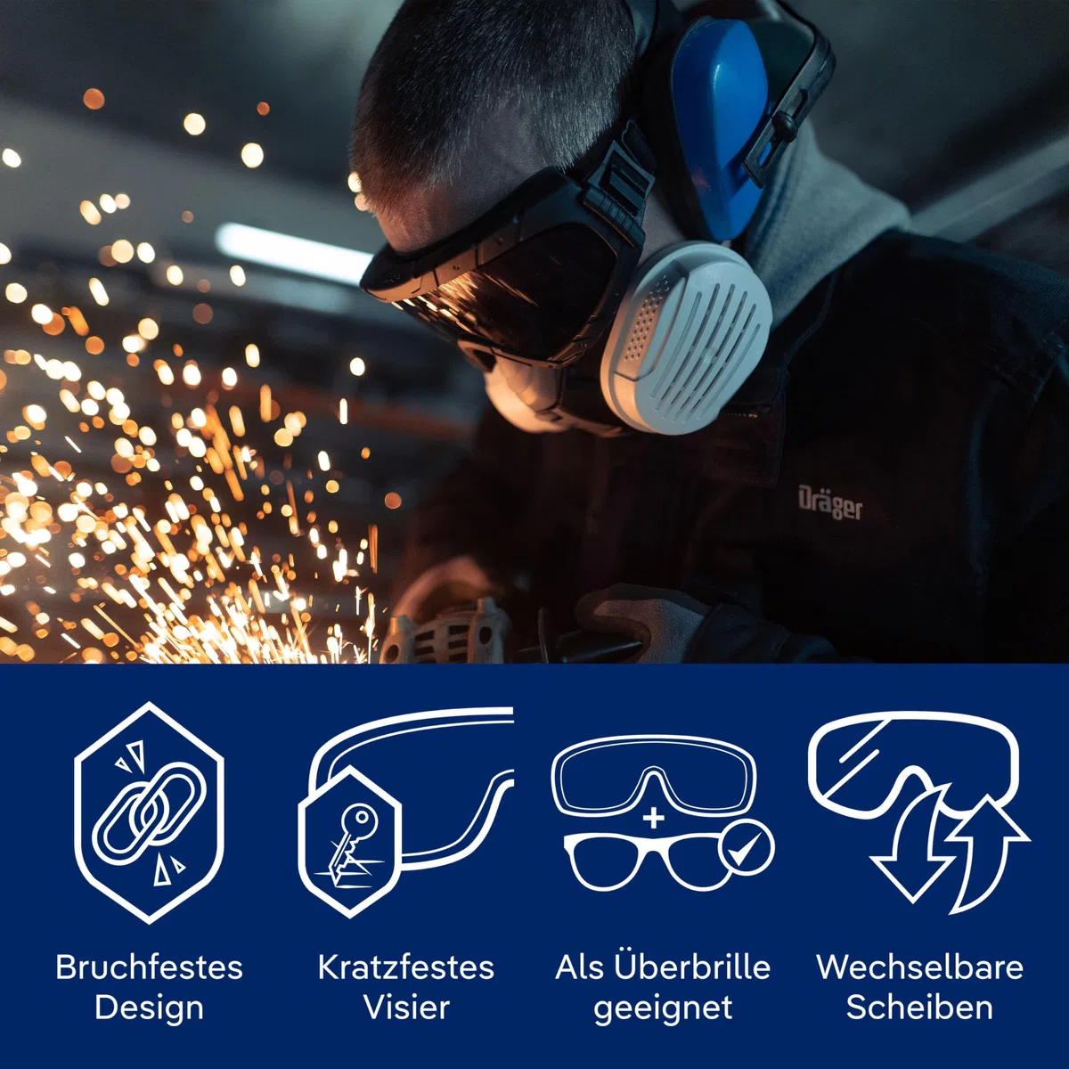 Dräger X-pect 4800 4900 Schutzbrille Vollsichtbrille beschlagfrei kratzfest Polycarbonat