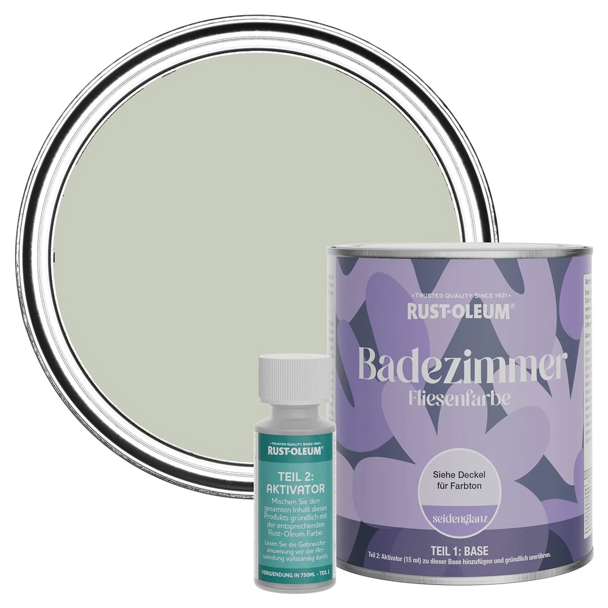 Rust-Oleum wasserfeste grün Fliesenfarbe für Badezimmer in Seidenglanz Finish - Aloe 750ML