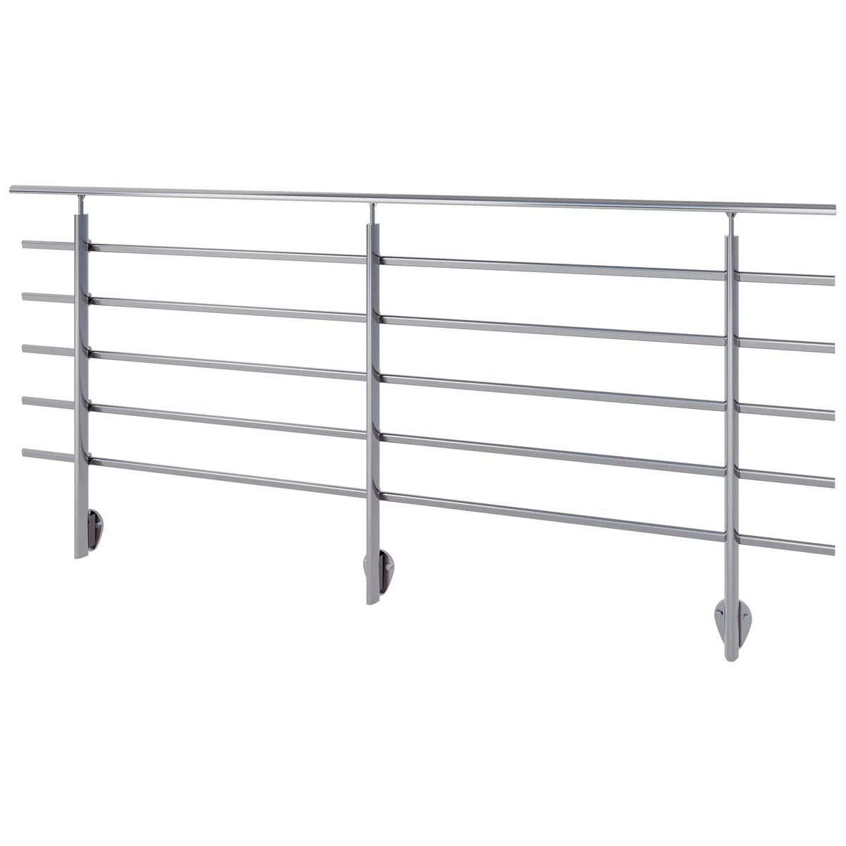DOLLE Brüstungsgeländer Set aus Aluminium seitliche Montage Tropfenform 150 cm