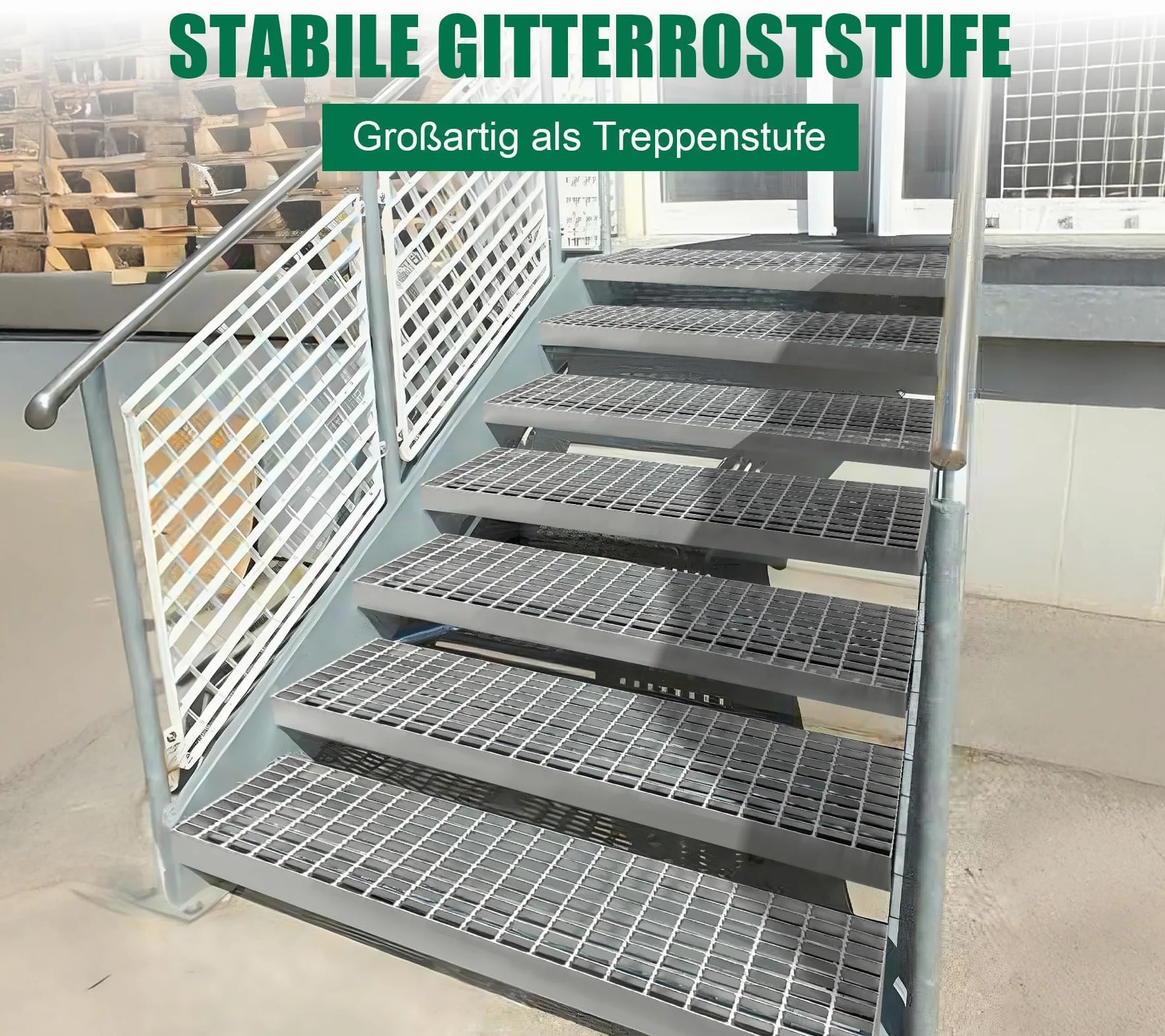 Gitterrost Verzinkt 1000x300x32 mm Tragstab 32/3 mm B125 PKW-Befahrbar Garagenrost Abflussrost Trittrost Gitterroststufe Rinnenrost für Garageneinfahrt Werkshalle Feuerverzinkt