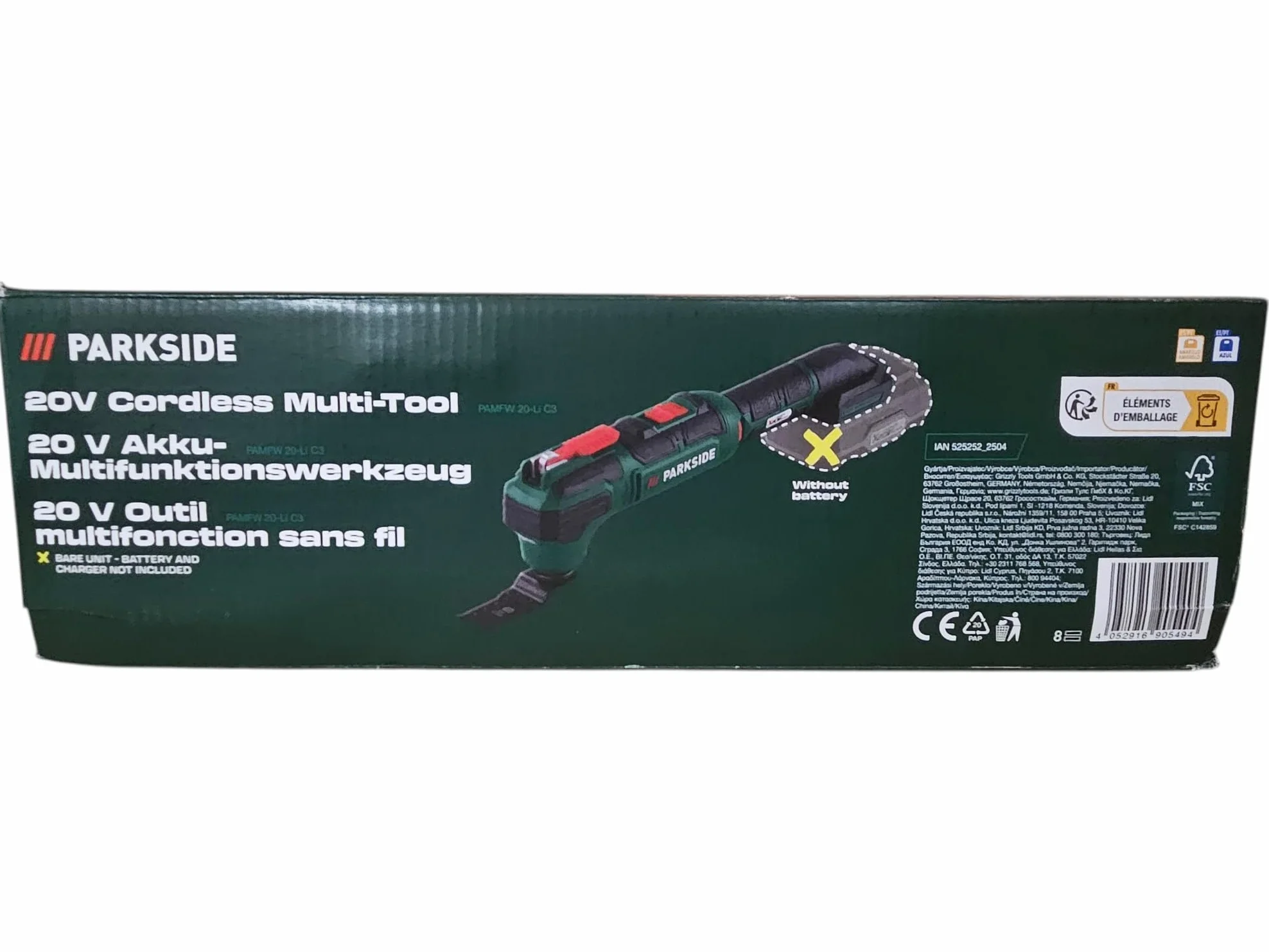 PARKSIDE PAMFW 20-Li 20 V Akku Multifunktionswerkzeug kompatibel Bosch Starlock