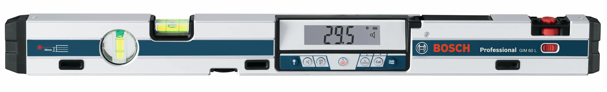 Bosch Professional Digitaler Neigungssensor GIM 60 L (Laserpräzision, Messbereich: 0-360º, Länge: 60 cm), 60 cm mit Laseranvisierung, 601076900