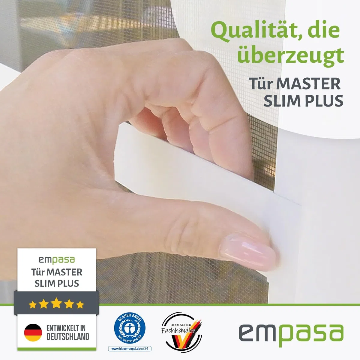 empasa Insektenschutz Fliegengitter Tür Alurahmen MASTER SLIM PLUS, individuell zuschneidbar, als Selbstbausatz, Farbe: anthrazit, Größe 100 x 210 cm