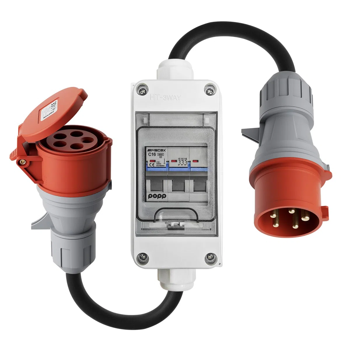 CEE Adapter 32A Stecker auf 16A Kupplung 3-phasig 400V 5-polig Starkstrom IP44