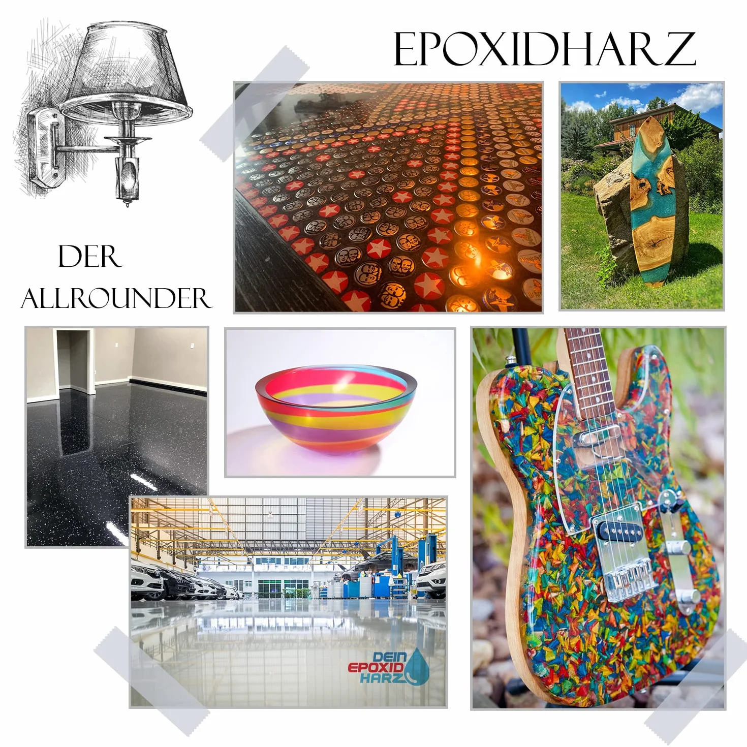 Epoxidharz mit Härter | 10,2kg GfK set | Profi Qualität glasklar & geruchsarm | Gießharz für Holz + Schutzhandschuhe