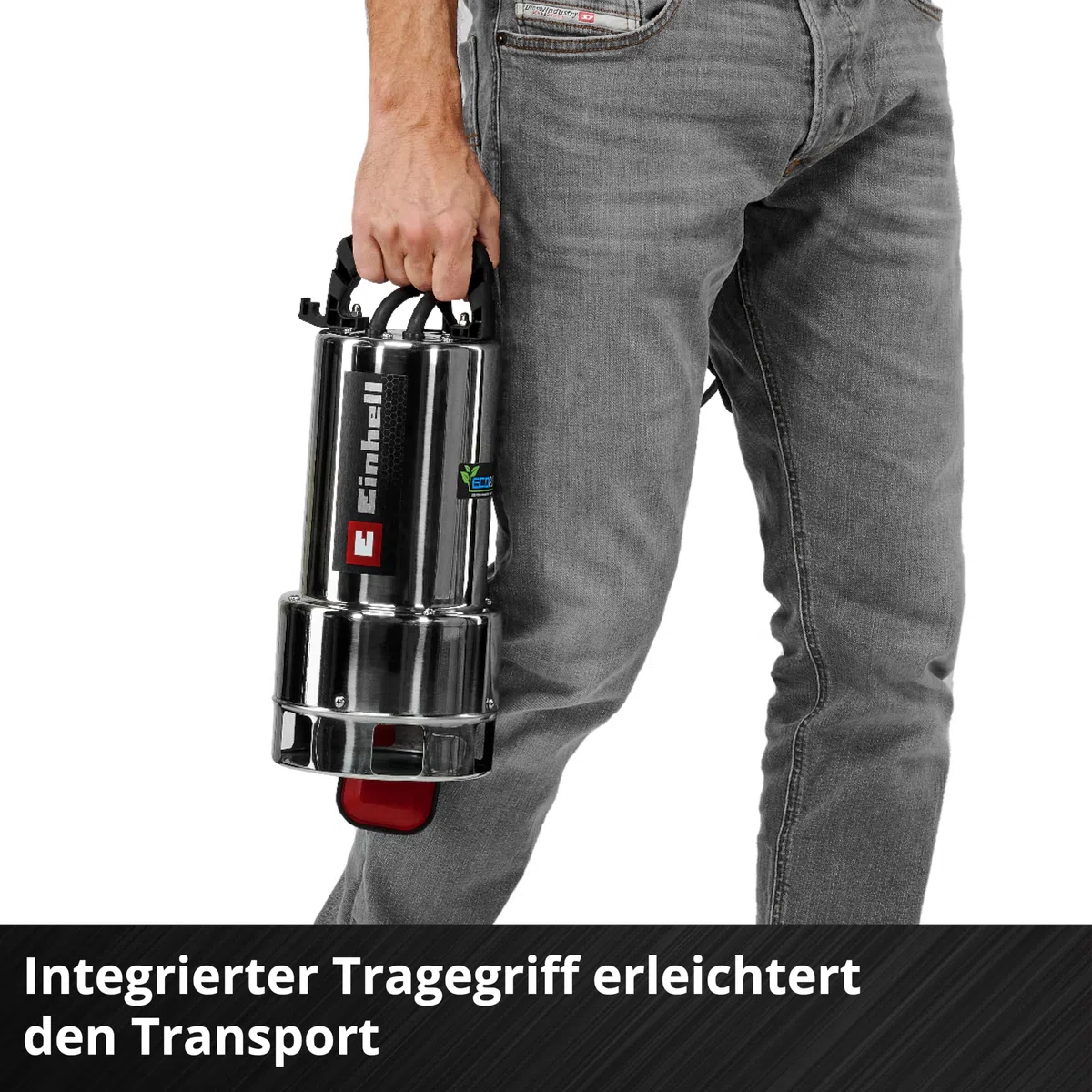 Einhell Schmutzwasserpumpe GC-DP 7035 N ECO PLUS (700 W, 19000 L/h Fördermenge, max. 8 m Förderhöhe, ECO PLUS Technologie, Schmutzpartikel bis zu 35 mm, Schwimmerschalter)
