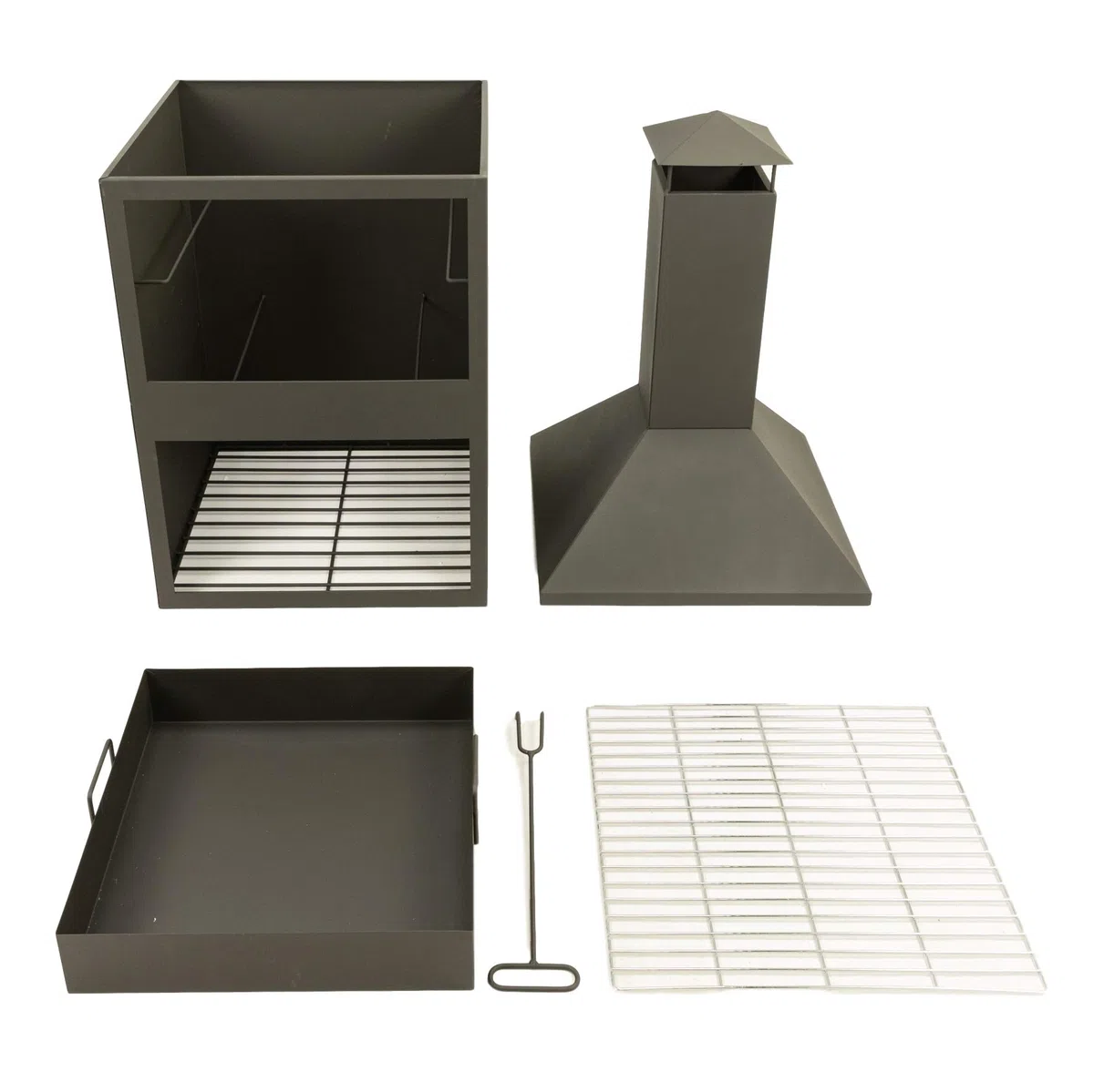 MaxxGarden Helios Garten Kamin - Terrassenkamin - Outdoor Gartenkamin - Terrassenofen - Mit Holz Ablageort - Mit Schornstein - zum Entspannen - 118 x 45 cm - Schwarz