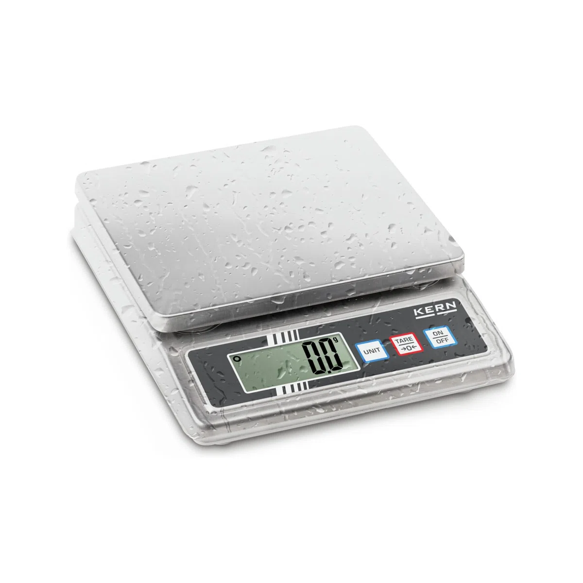 Kern & Sohn Tischwaage FOB 5K-3NS (Wägebereich: 5 kg, Ablesbarkeit: 1 g, rostfrei, glatte Oberfläche, rutschfreies Aufstellen, hohe Mobilität)