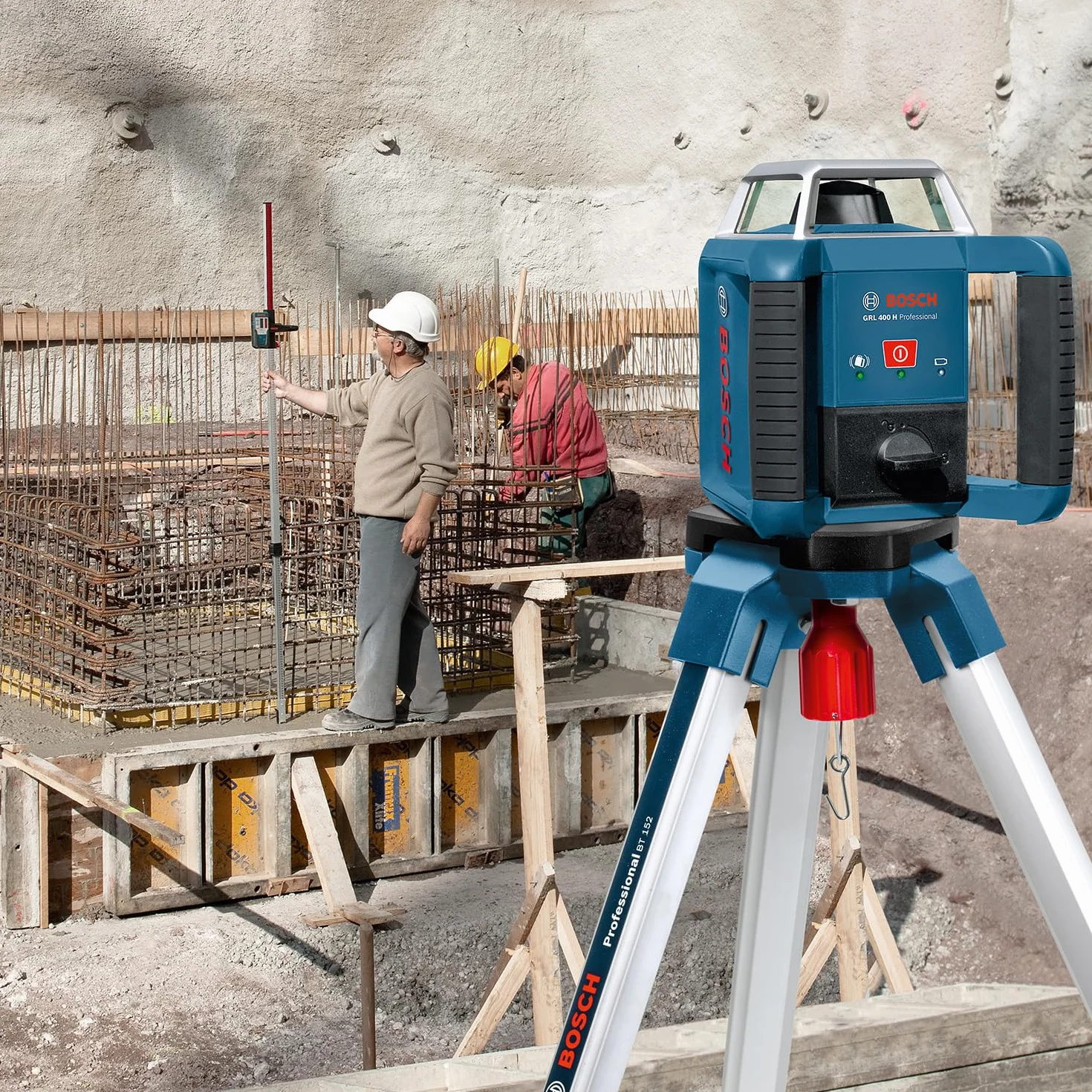 Bosch Professional Rotationslaser GRL 400 H (Ein-Knopf-Bedienfeld, max. Arbeitsbereich: 400 m, in Handwerkerkoffer)