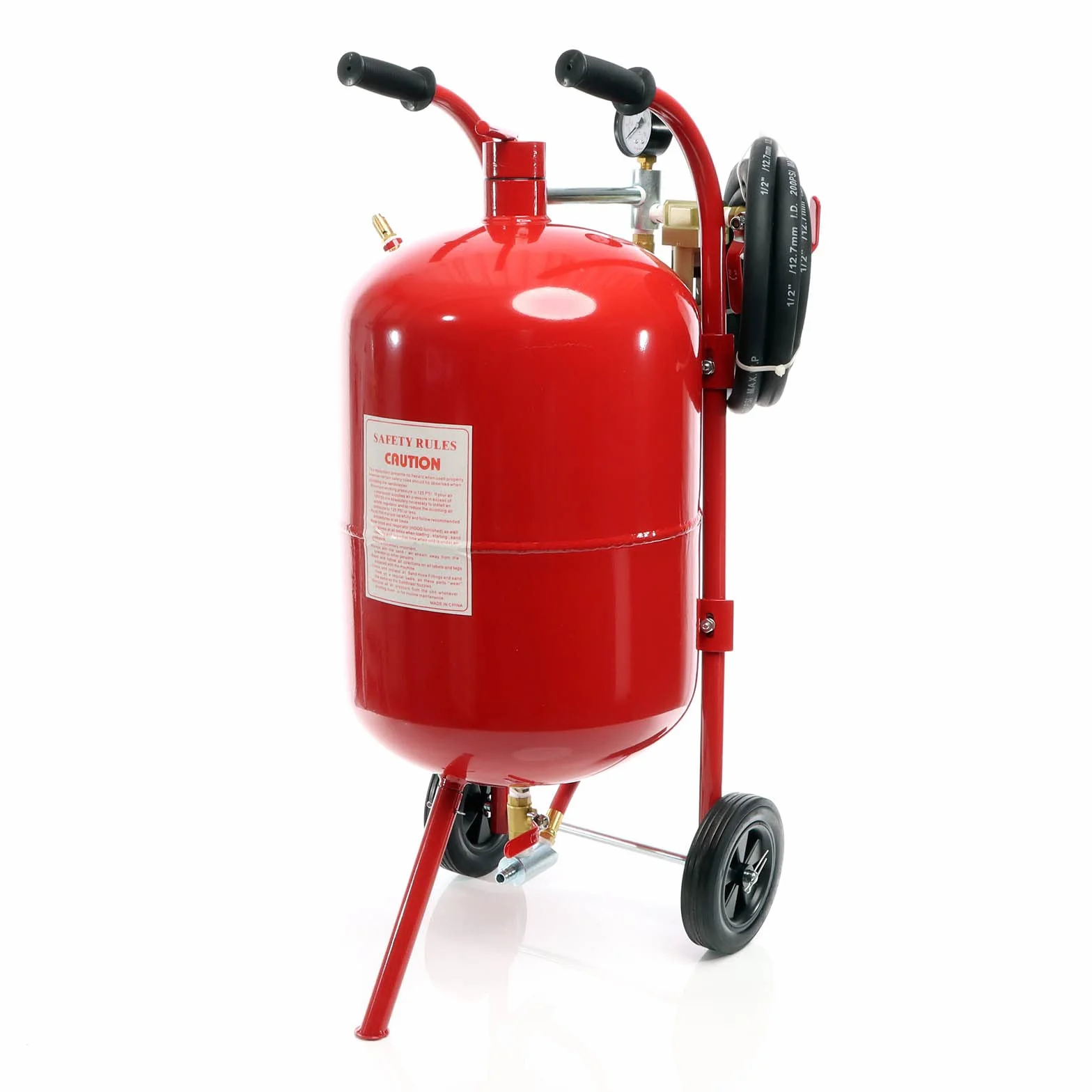 XPOtool Mobiles Sandstrahlgerät 38 L, Druckluft Sandstrahler mit Zubehör, zum Rost Entfernen und Farbe Entfernen, Sandstrahlanlage Strahlgerät