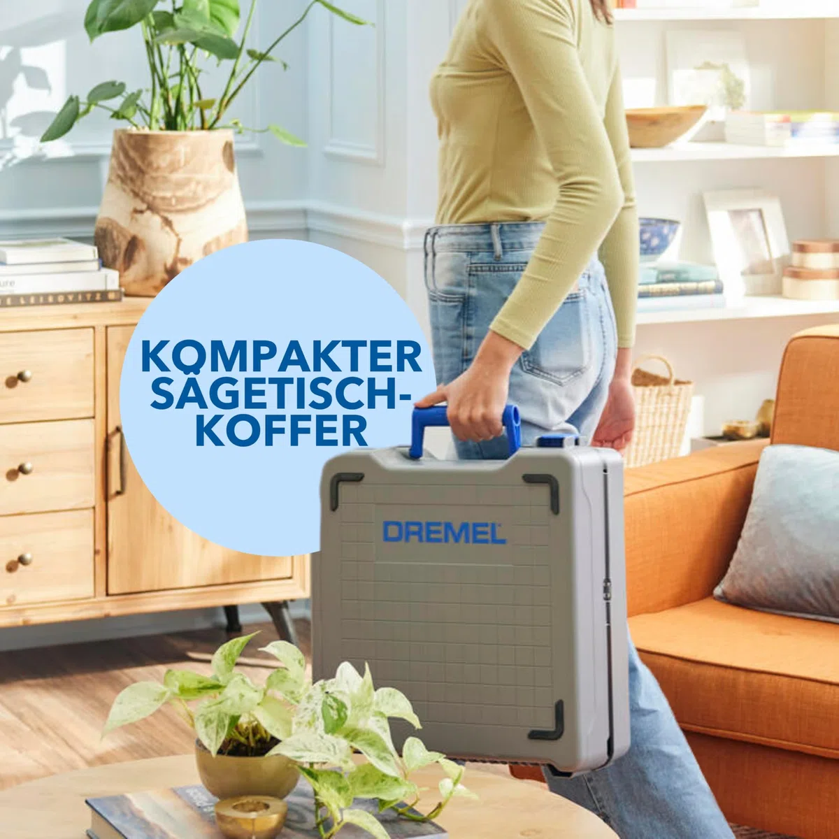 Dremel Blueprint Bürstenlose 12V Akku-Mobile Sägestation mit 1x Kompakt-säge, 1x Sägetischkoffer, 1x 2.0 Akku + Ladegerät, 1x Multi Material Kreissägeblatt, 2x Schraub-zwingen, Mehrere Schnitt-Arten