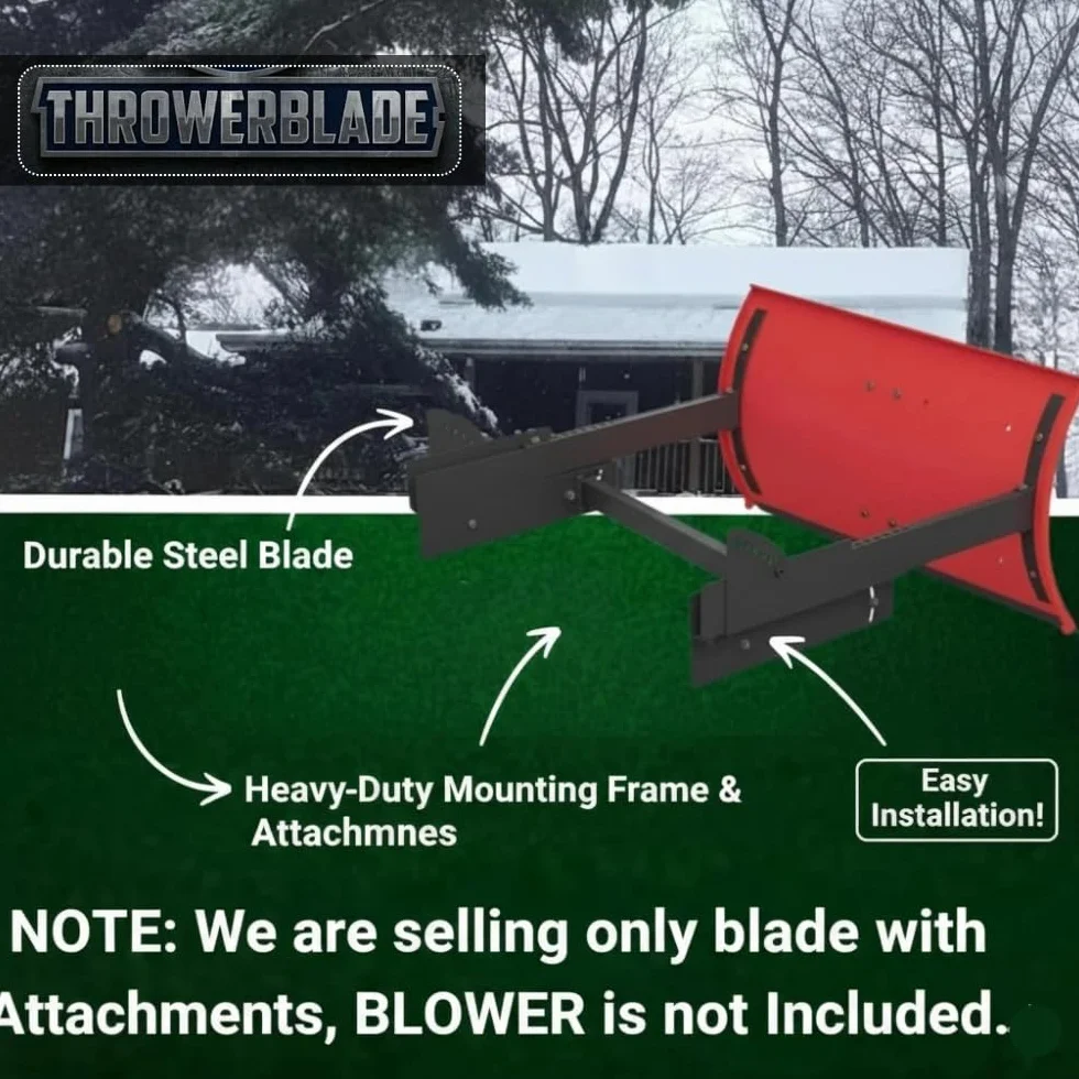 Throwerblade Schneepflug-Set (inkl. Schild und Befestigungsmaterial) – Schneepflugschild – Schnelle Schneeräumung – Schneepflugaufsatz für Schneefräsen – 22 bis 32 Zoll, 2-stufig und 3-stufig