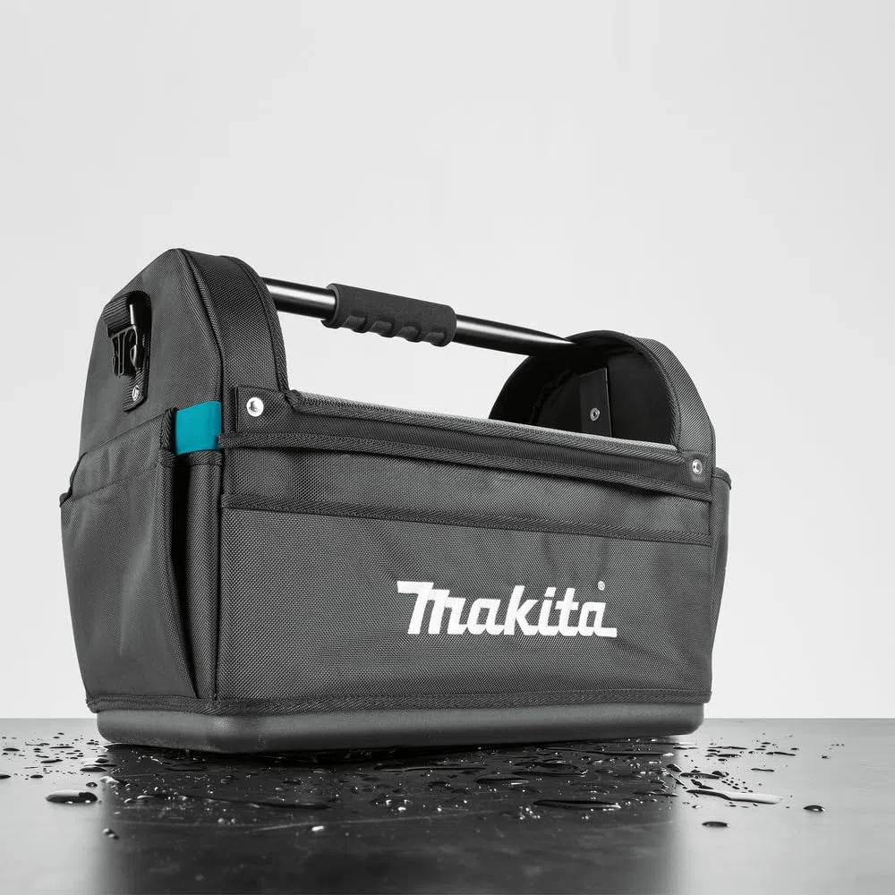 Makita E-15403 Werkzeugtasche offen, stabiler Handgriff aus Metall und Schultergurt, viel Stauraum, wasserdichter verstärkter Boden, 29 Liter Fassungsvolumen, Polyester, 490 x 310 x 365 mm (LxBxH)