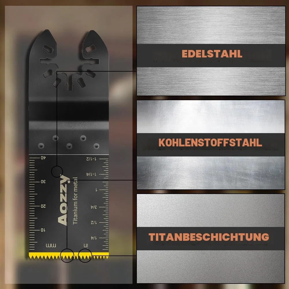 50 Tlg Multitool Sägeblätter Holz Set, Oszillierende Sägeblätter Titan 5 tlg Multitool Sägeblätter, für Metall und hartes Material,Universal SchnellwechselOszillierendes Zubehör Kompatibel mit Bosch