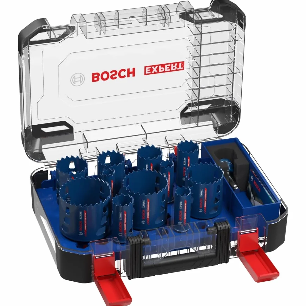 Bosch 11x EXPERT Tough Material Lochsäge Set (für Holz mit Metall, Ziegelstein, Ø 20-76 mm, Professional Zubehör Bohrmaschine/Schrauber)
