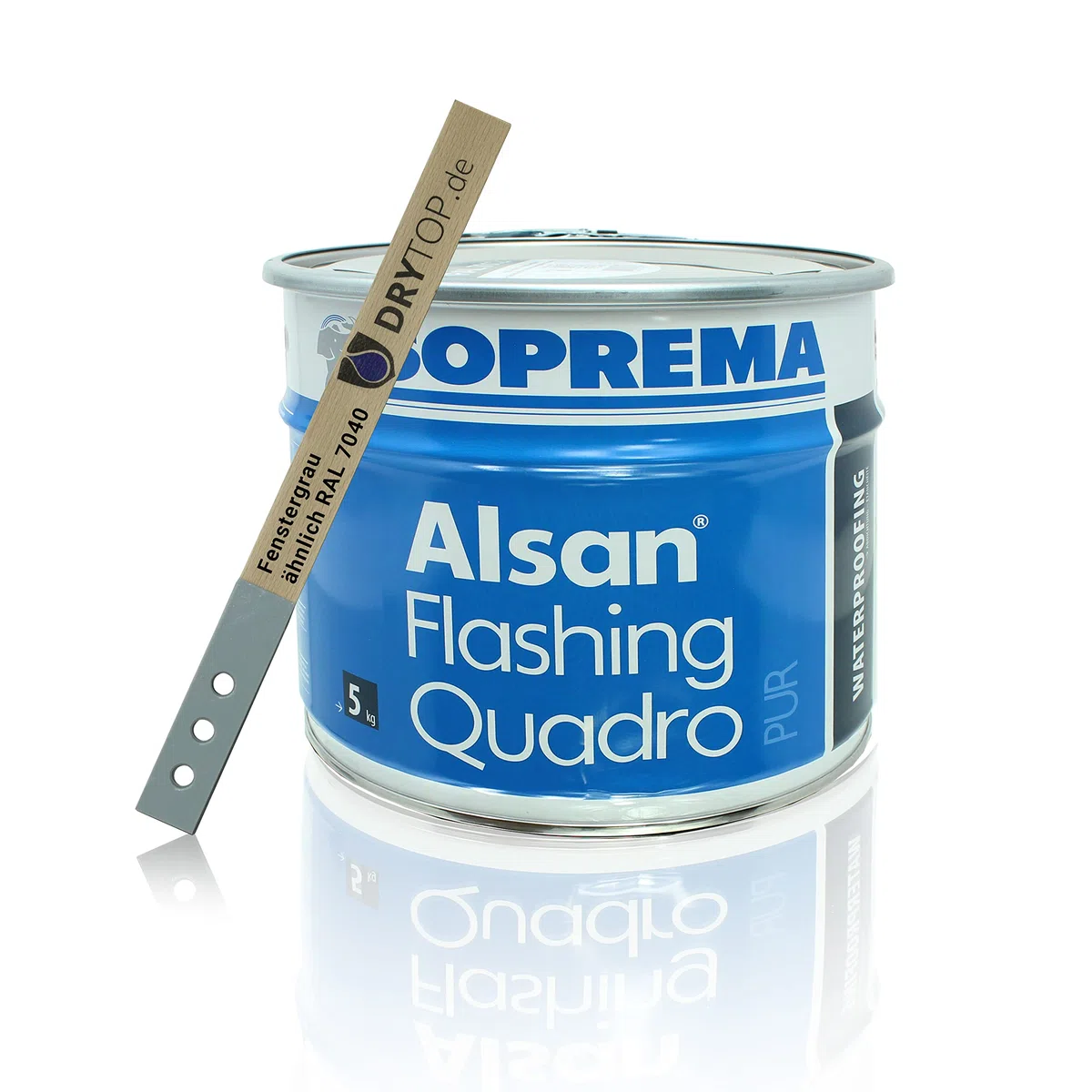 ALSAN Flashing Quadro 5,0kg RAL 7040 fenstergrau einkomponentiger Polyurethan Flüssigkunststoff zur Abdichtung Flachdach