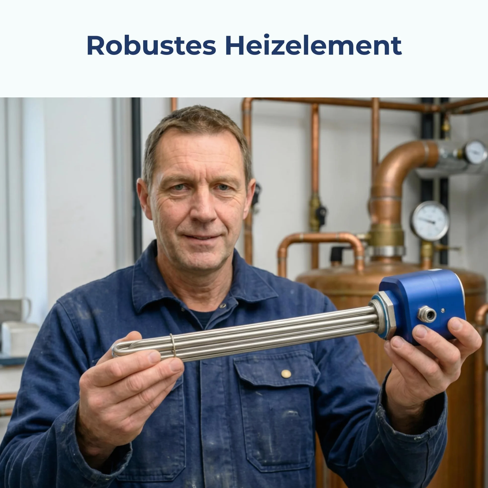 TRG 11 Heizstab - Heizpatrone mit Thermostat, 1 1/2 Zoll (G6/4) Gewinde, 4,5kW 3/230 V (5 cable) - Heizelement für Boiler, Warmwasserspeicher, Wasserheizung