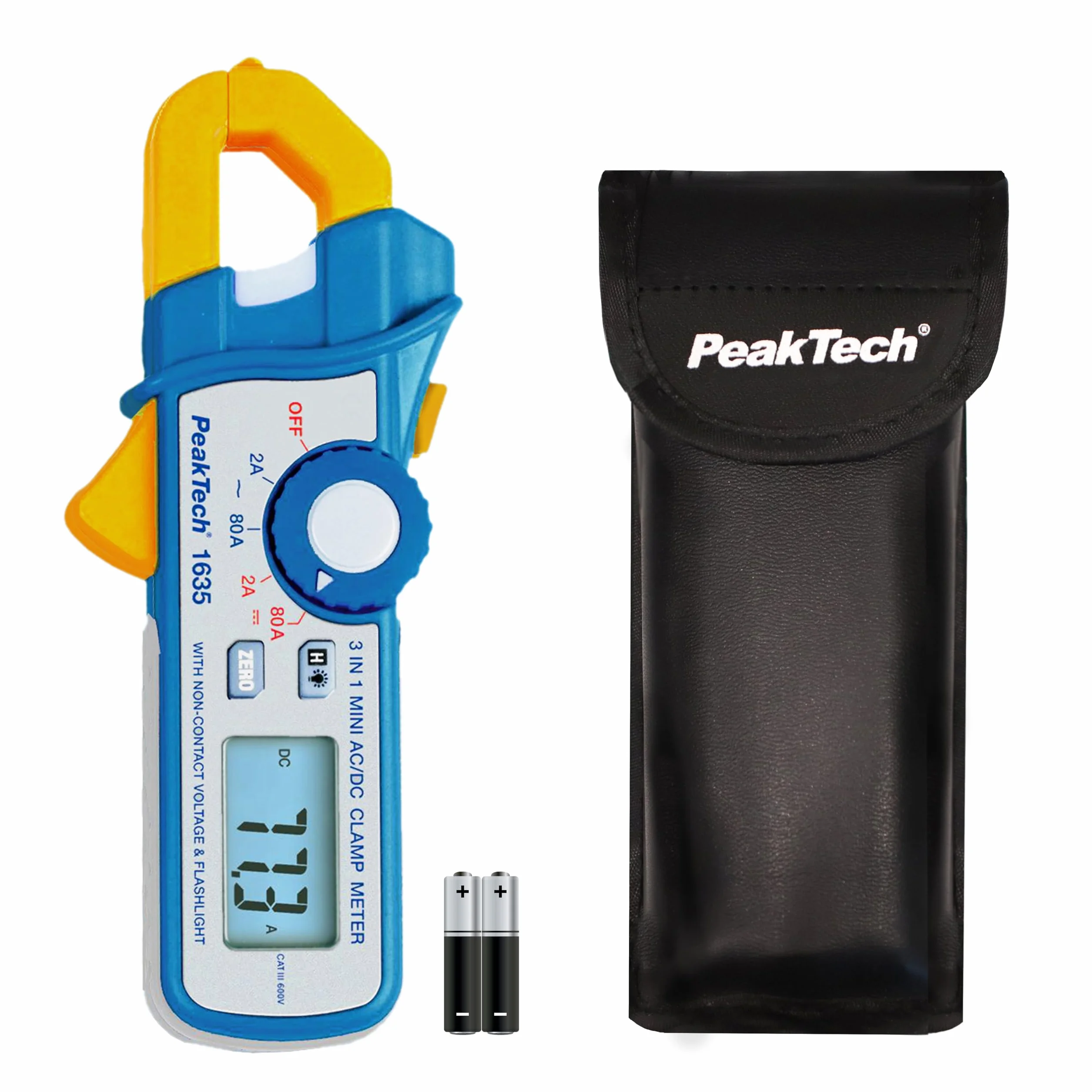 PeakTech 1635 - Strommesszange für Kriechstrom & Leckstrom 2A / 80A AC/DC