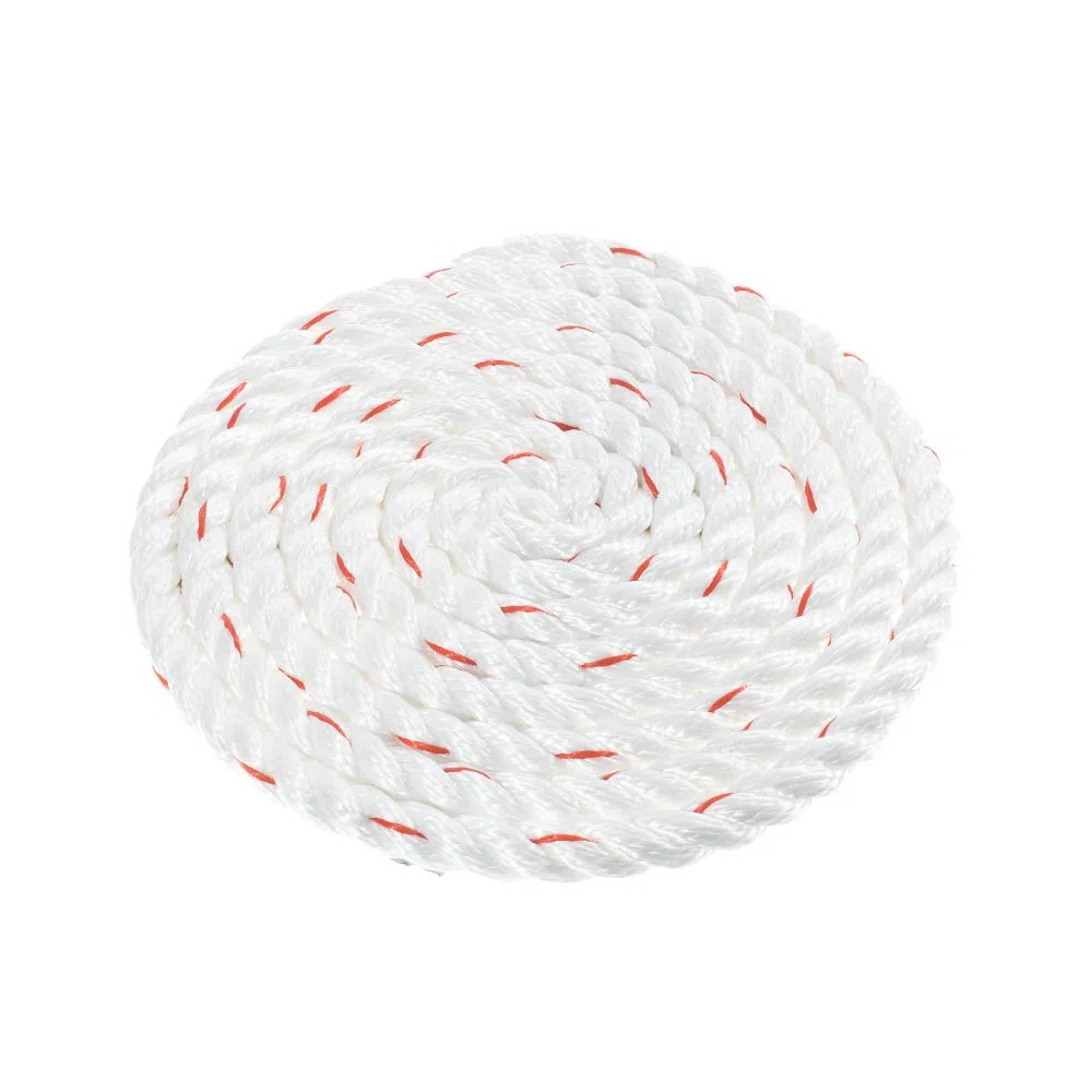 Twisted 3 Strand polydac Combo Utility &-Seil – Weiß mit Rot Tracer – 3/8, 1/2, 5/8, 3/4, 1, 1–1/2, 5,1 cm Durchmesser in 10, 25, 50, 100, 250, 300, 500, 600 Füße 5/8 inch X 250 feet