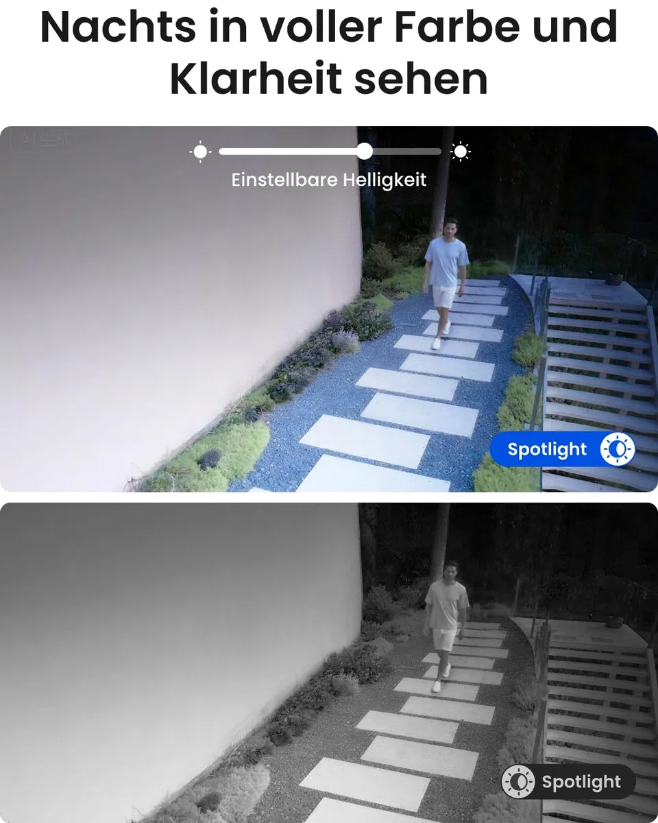 Reolink 5MP PTZ Überwachungskamera Aussen WLAN, 3X Optischer Zoom, 2,4/5GHz WLAN Kamera Outdoor mit Automatischer Verfolgung, Personen-/Fahrzeugerkennung, Vollfarb-Nachtsicht, E1 Outdoor Schwarz