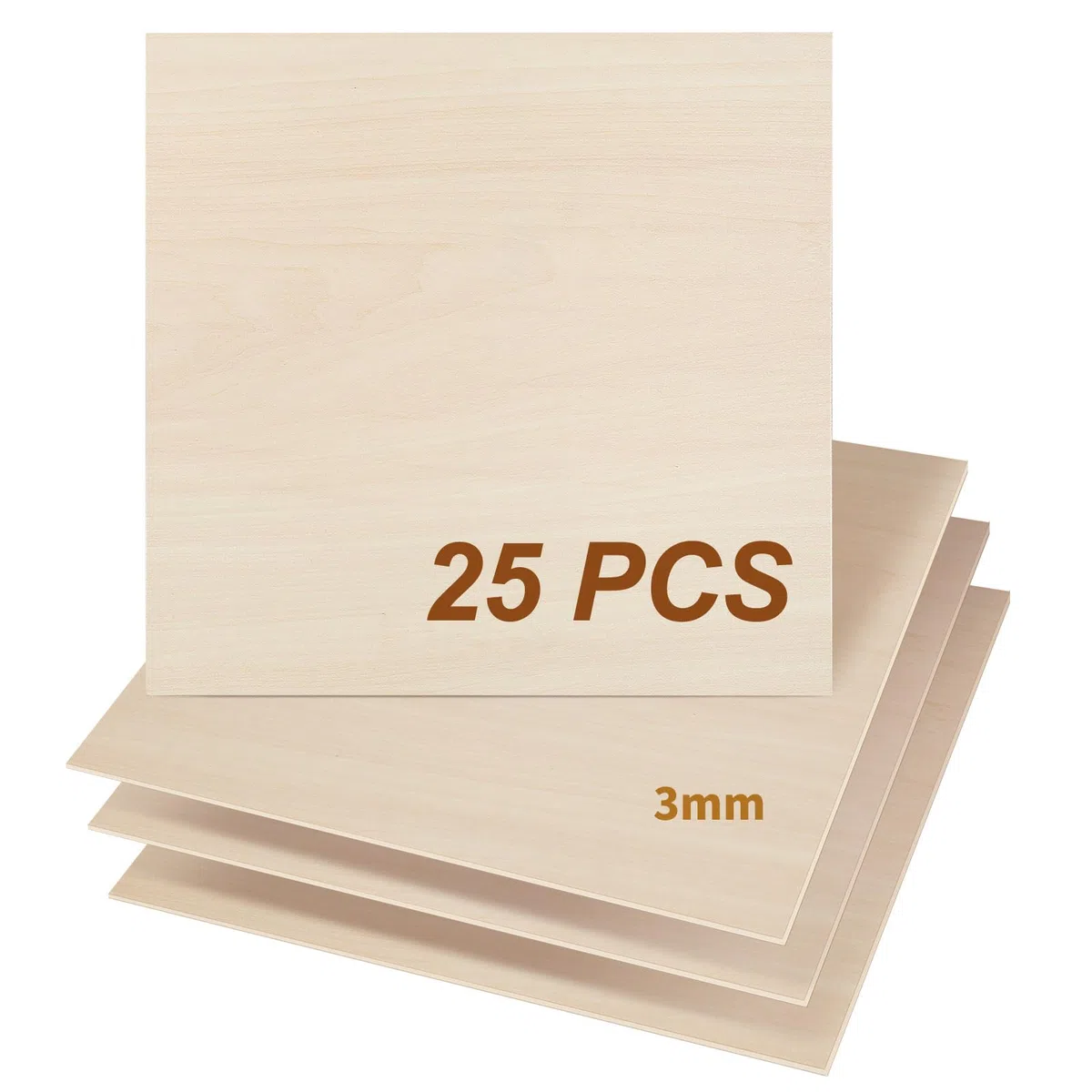 25 Stück 3mm Sperrholz Linde Blatt 300x300x3mm Handwerk Sperrholz für Laserschneiden Lasergravur Holz Brennen Bau Modell, 3mm Bass Holz Blatt 1/8" x11.8 "x 11.8"