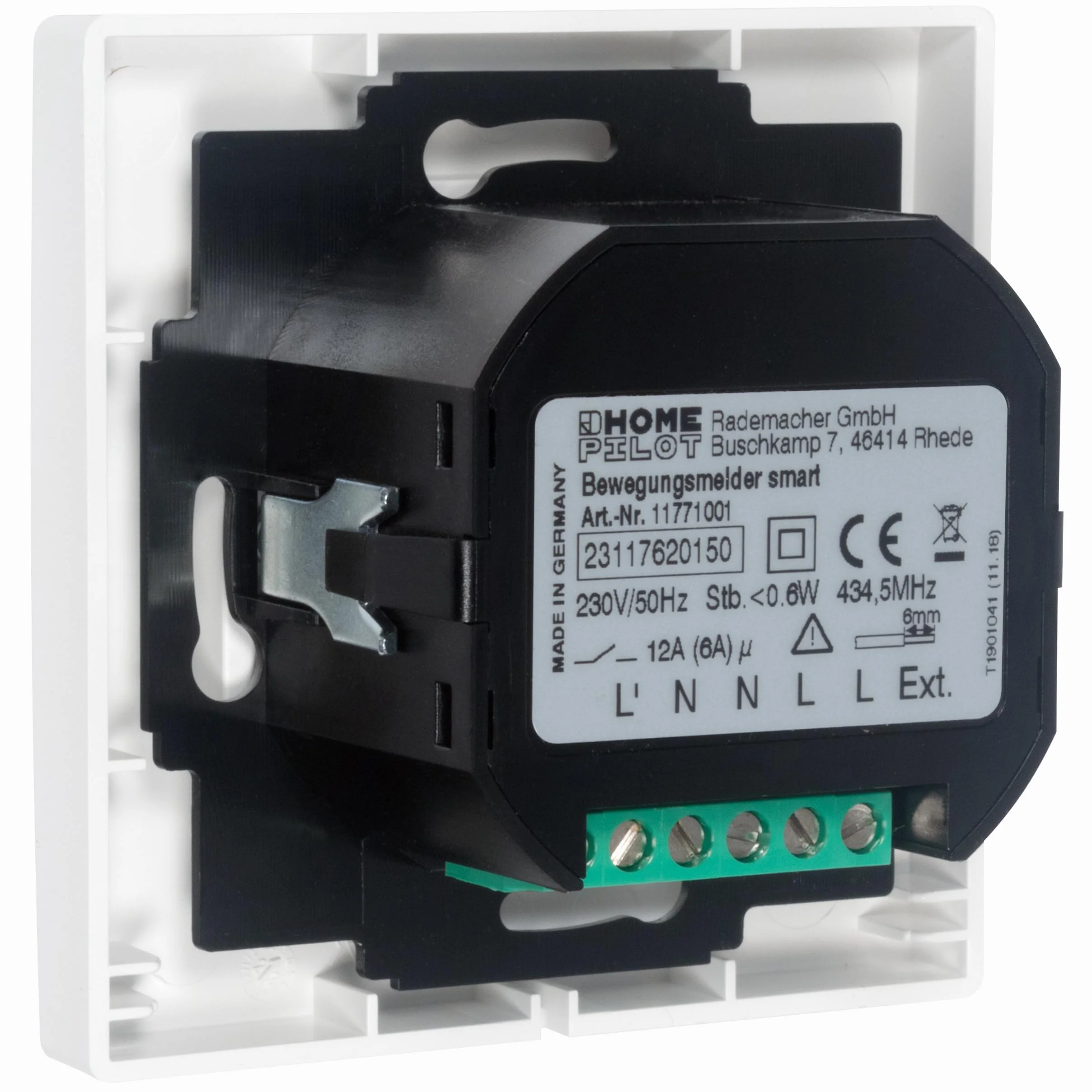 HOMEPILOT Bewegungsmelder smart, inkl. Timer z.B. für Treppenhaus, Empfindlichkeit Bewegungssensor & Helligkeitssensor einstellbar, Lichtsteuerung 230V (Smart Home App via Gateway Premium)