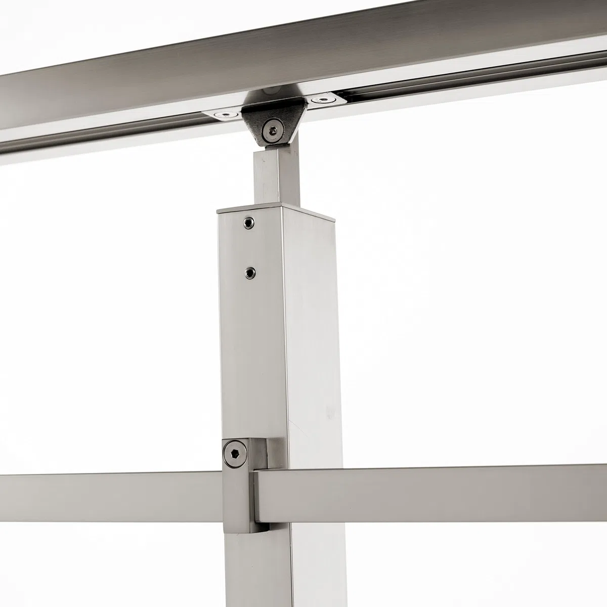 DOLLE Brüstungsgeländer Set aus Aluminium seitliche Montage eckiges Design 150 cm