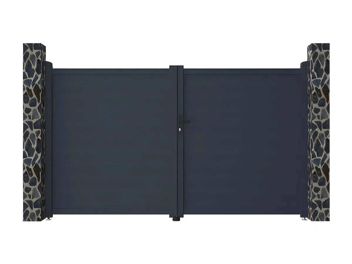 Vente-unique - Metall-Tor Nazario, komplett, 300 x 173 cm, Anthrazit