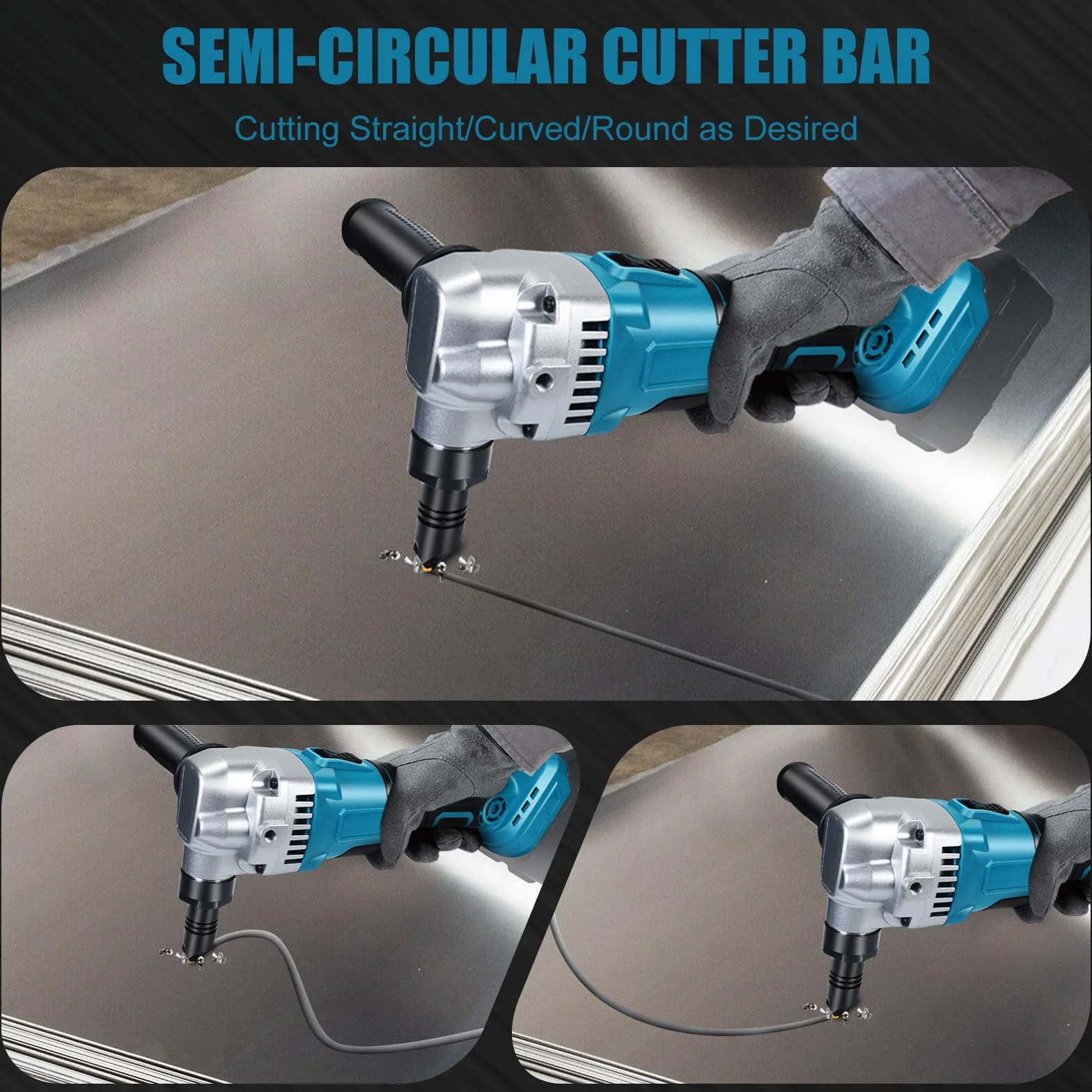 Akkubetriebener Metallknabber Kompatibel mit Makita 18v Max Akku (Akku Nicht Im Lieferumfang Enthalten), 3 Stufige Bürstenlose Elektro-Metallschere Blechknabber Zum Schneiden Von Edelstahl, Aluminium