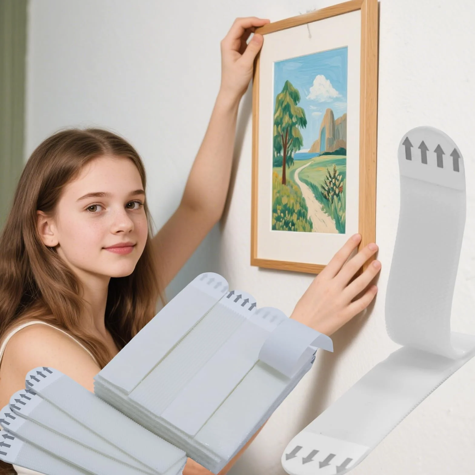 bilder aufhängen ohne bohren - 12 Paare (24 Streifen) command strips zum Aufhängen von Bildern an der Wand ohne Nägel, 3.7" L x 0.76" W Kleber poster strips, beschädigungsfrei