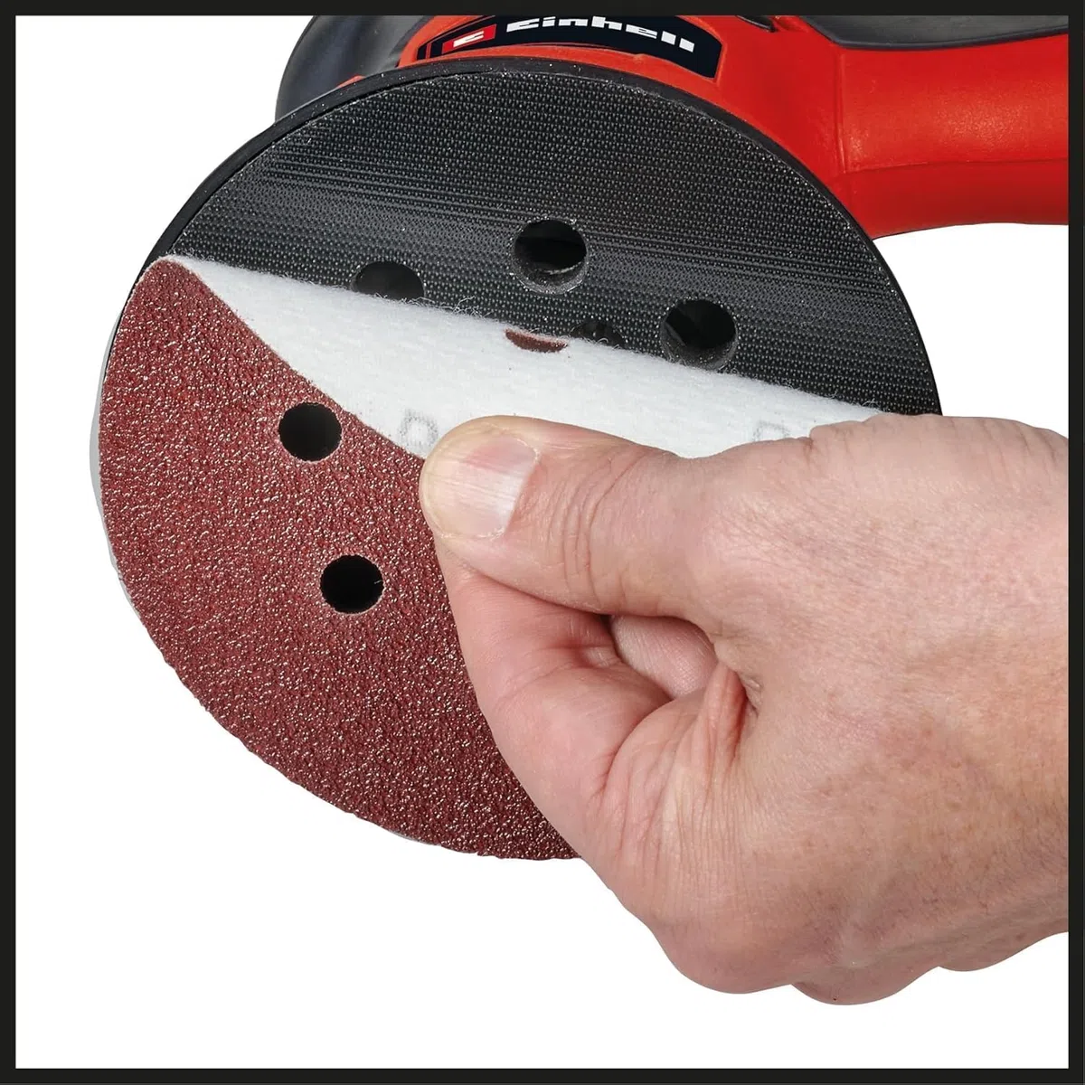 Einhell Exzenterschleifer TC-RS 425 E (425 W, Schleifteller Ø 125 mm, max. Schwingzahl 26.000 min-1, Schwingkreis 2,5 mm, inkl. Schleifpapier je 1x P60, P80, P120)