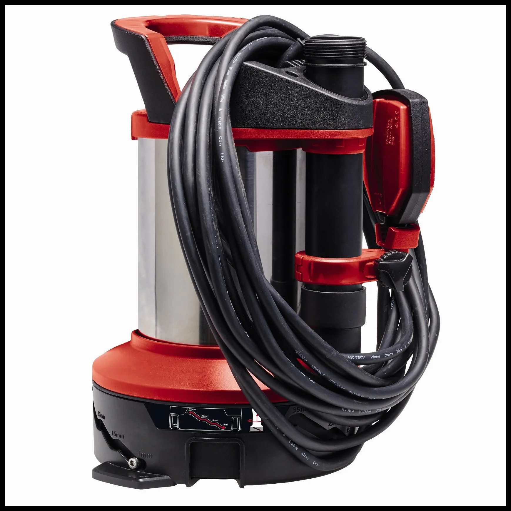 Einhell Schmutzwasserpumpe GE-DP 7535 N LL ECO 2-in-1 (750 W, bis zu Ø 35 mm Fremdpartikelgröße, max. 18.500 L/h Fördermenge, inkl. Quick-Connector & Universaladapter)