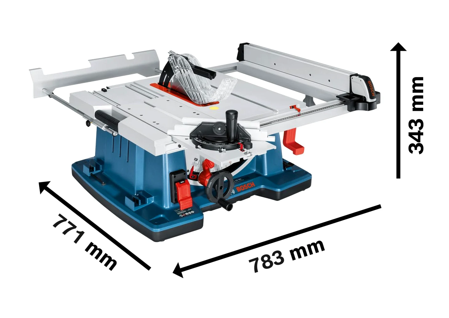 Bosch Professional Tischkreissäge GTS 10 XC (Sägeblatt-Ø: 254 mm, Sägeblattbohr-Ø: 30mm inkl. Absaugadapter, Parallelanschlag, Schiebestock, Winkelanschlag, Aufbewahrung für Sägeblatt)