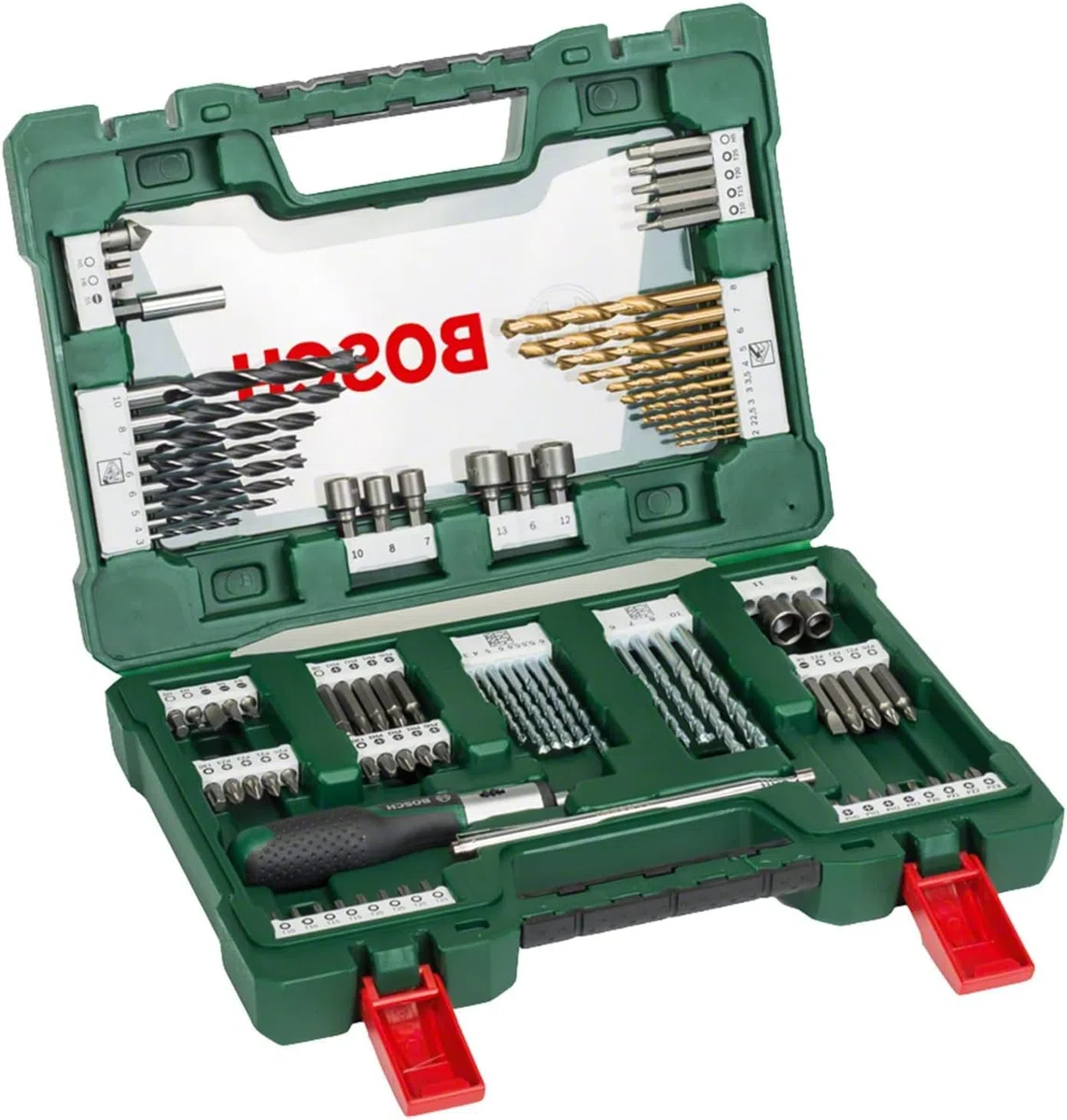 Bosch Standbohrmaschine PBD 40 (710 Watt, im Karton) + Bosch 91tlg. Bohrer- und Bit Set V-Line Box (Holz, Stein und Metall, Zubehör für Bohr- und Schraubwerkzeuge)