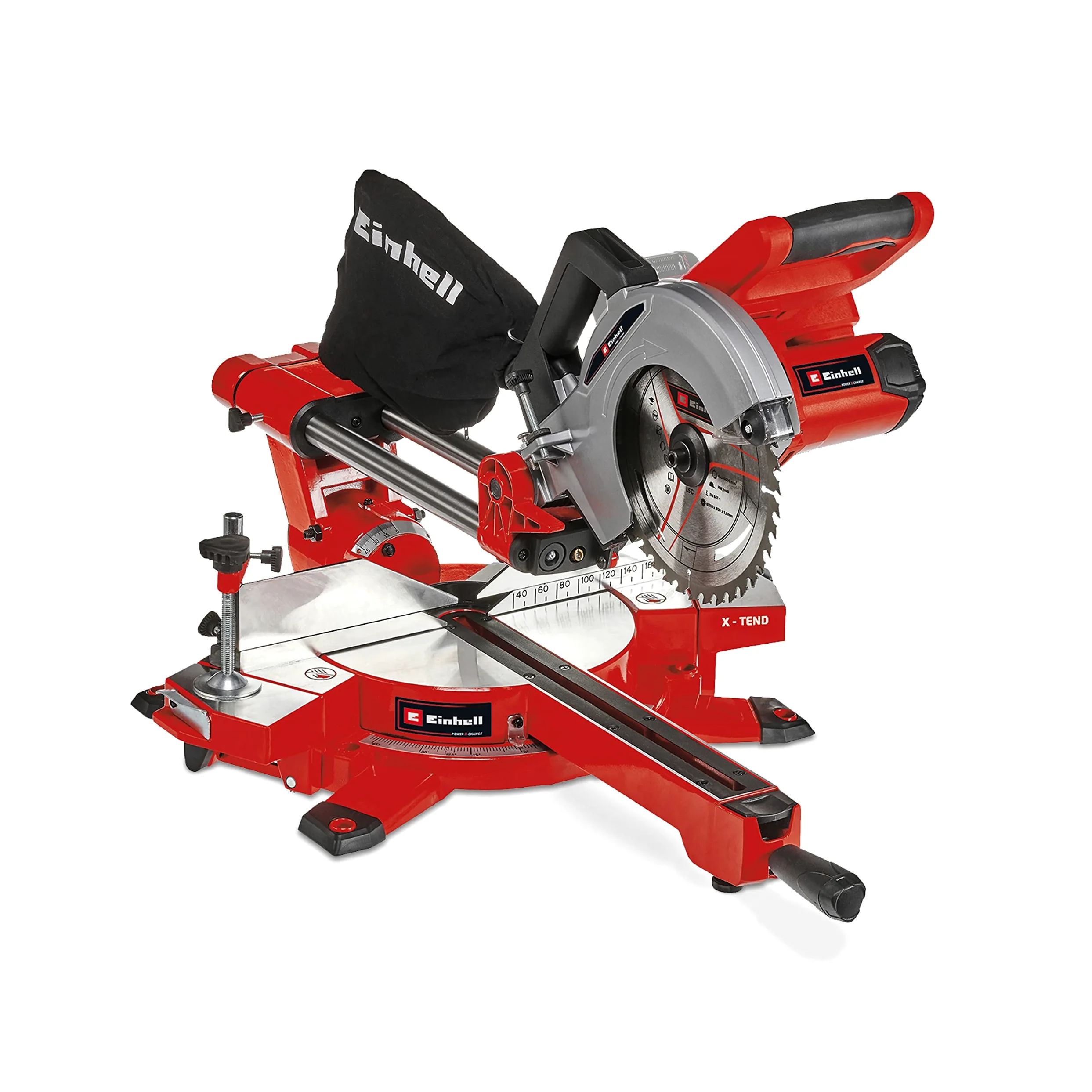 Einhell Akku-Zug-Kapp-Gehrungssäge TE-SM 36/210 Li-Solo Power X-Change (36 V, max. 65 mm x 310 mm Schnitttiefe/-breite, Ø 210 mm Sägeblatt, neigbarer Sägekopf, Laser, ohne Akku)