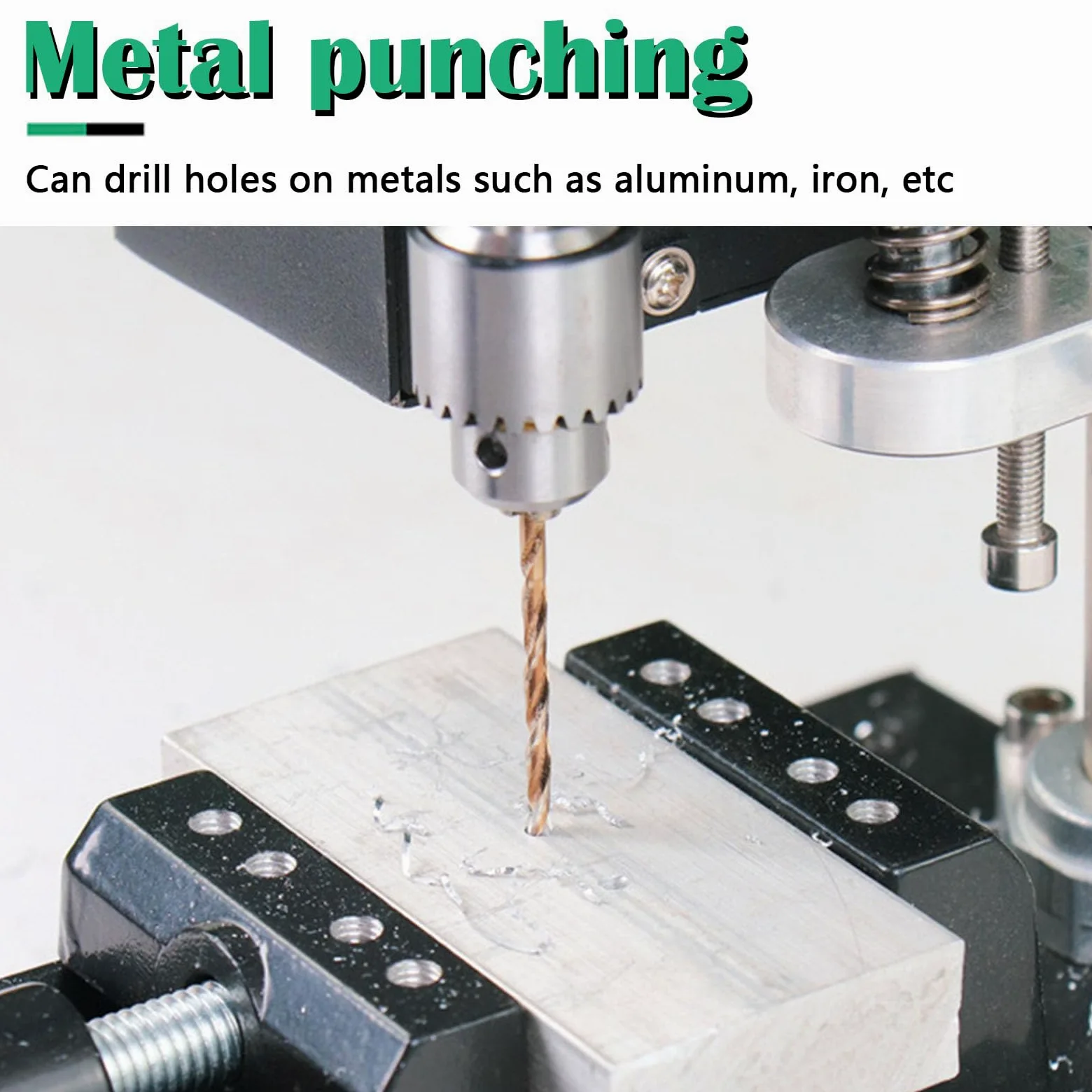 Standbohrmaschine, 250W Mini Tischbohrmaschine Ständerbohrmaschine 7 Gang Einstellbare Geschwindigkeit Bohrfutter mit Einer Spannweite 0,3-4mm 50mm Höhenverstellung für Metall Holz Acryl Aluminium