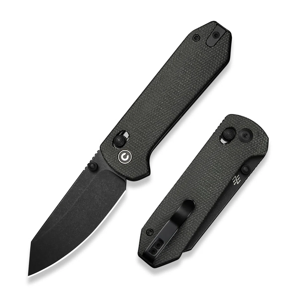 CIVIVI Yonder Taschenmesser Klappmesser 7,31 cm 14C28N Micarta Griff Outdoor-Messer Clip Dunkelgrün