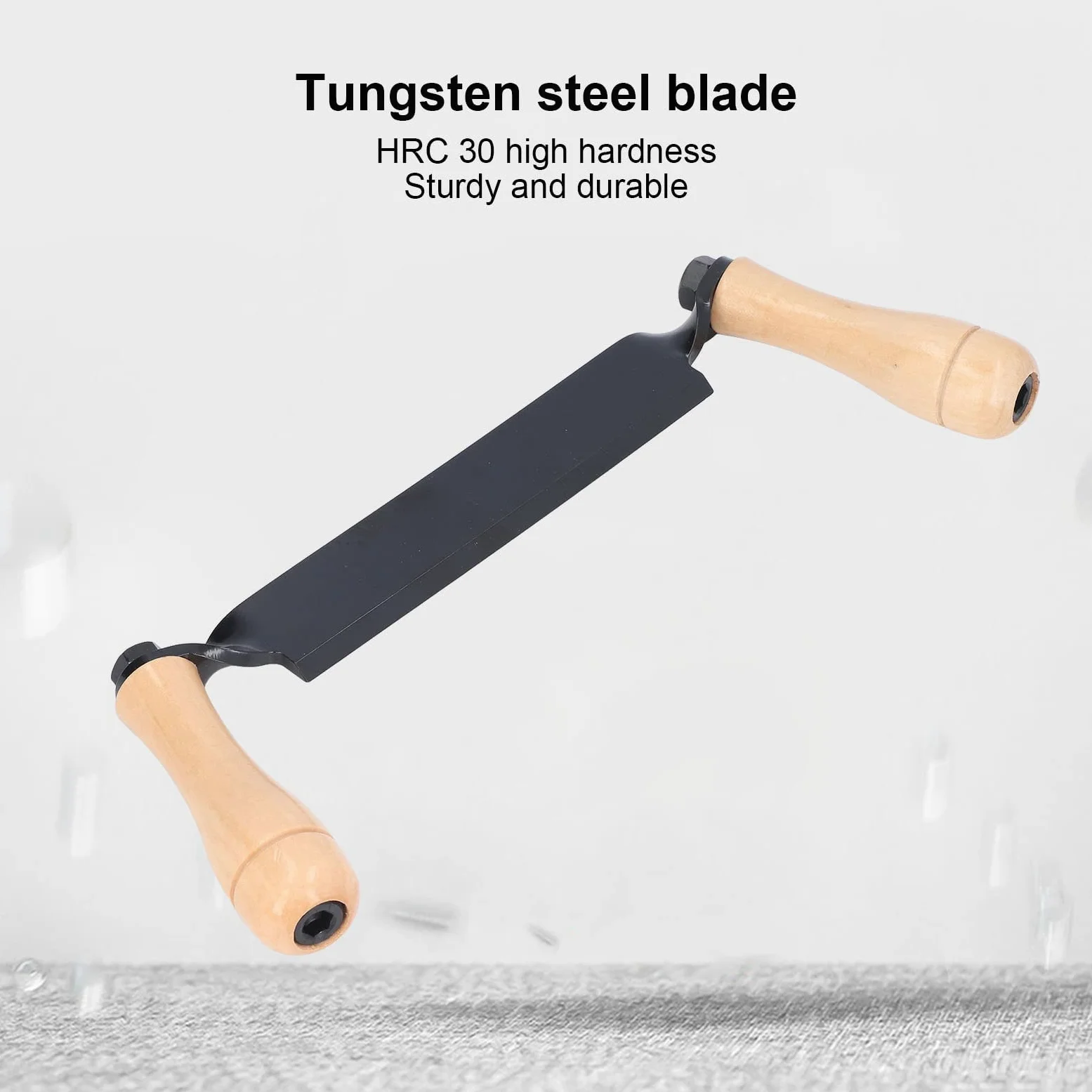 Rindenmesser aus Wolframstahl, gebogene Klinge, Holzgriff, handgefertigt, 10 Zoll